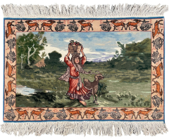 Tabriz Pastoral Scene Pictorial Wool Hand Knotted Persian Rug