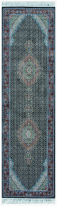 Farsan Riz Mahi Dark Blue Runner Persian Rug