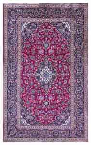 Kashan Red Wool Hand Knotted Persian Rug