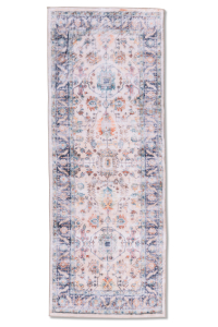 Toni 2 Faded Floral Sapphire Printed Runner Rug