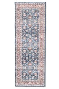 Toni 3 Faded Indigo Printed Runner Rug