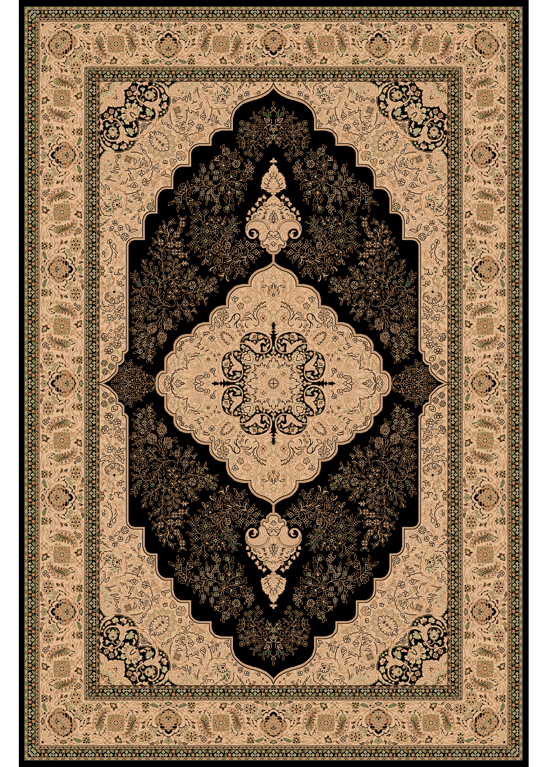 Bostan Black Rug-Area rug for living room, dining area, and bedroom
