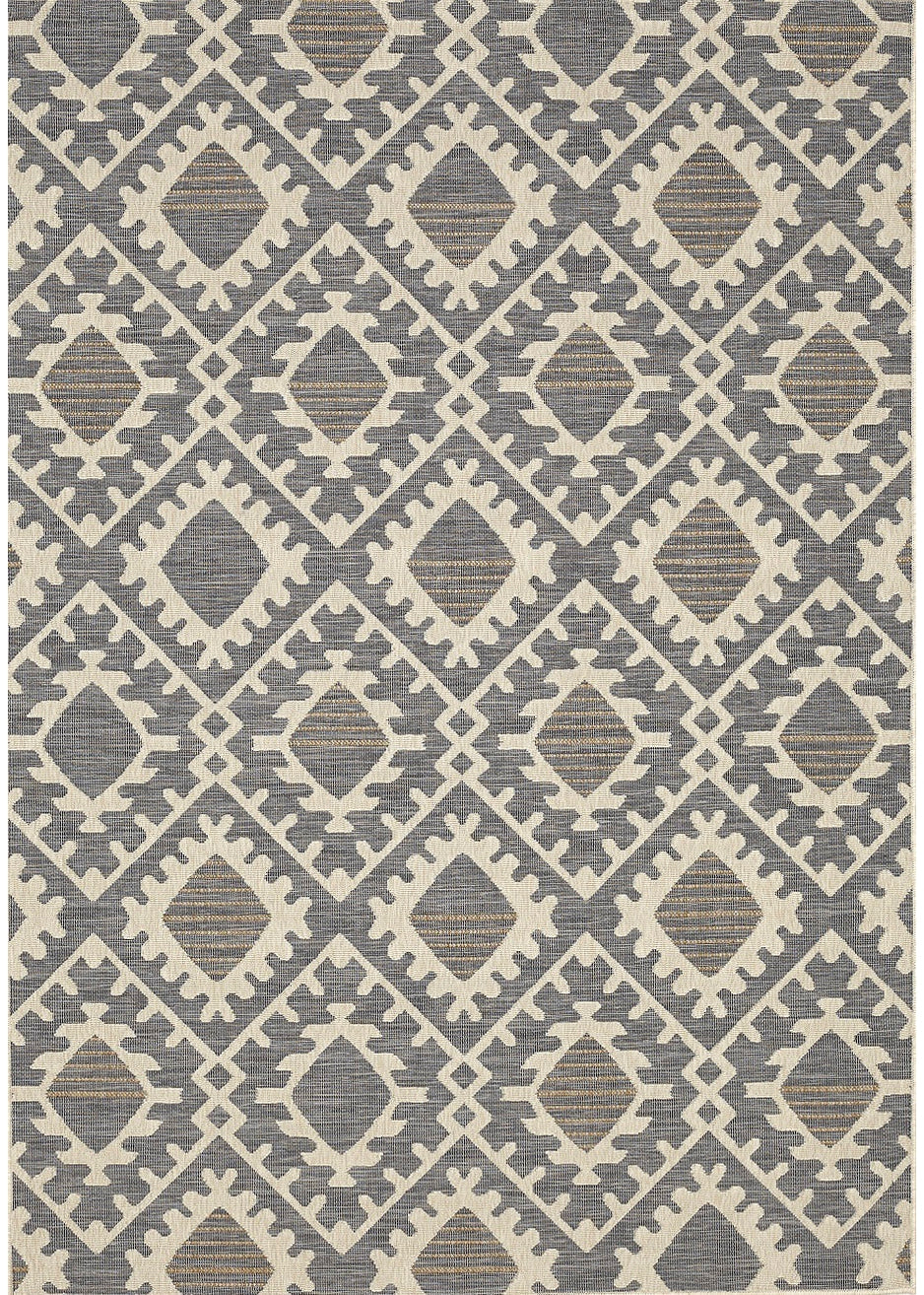 Odessa Outdoor Sky Blue Ivory Loomed Rug-Area rug for living room, dining area, and bedroom