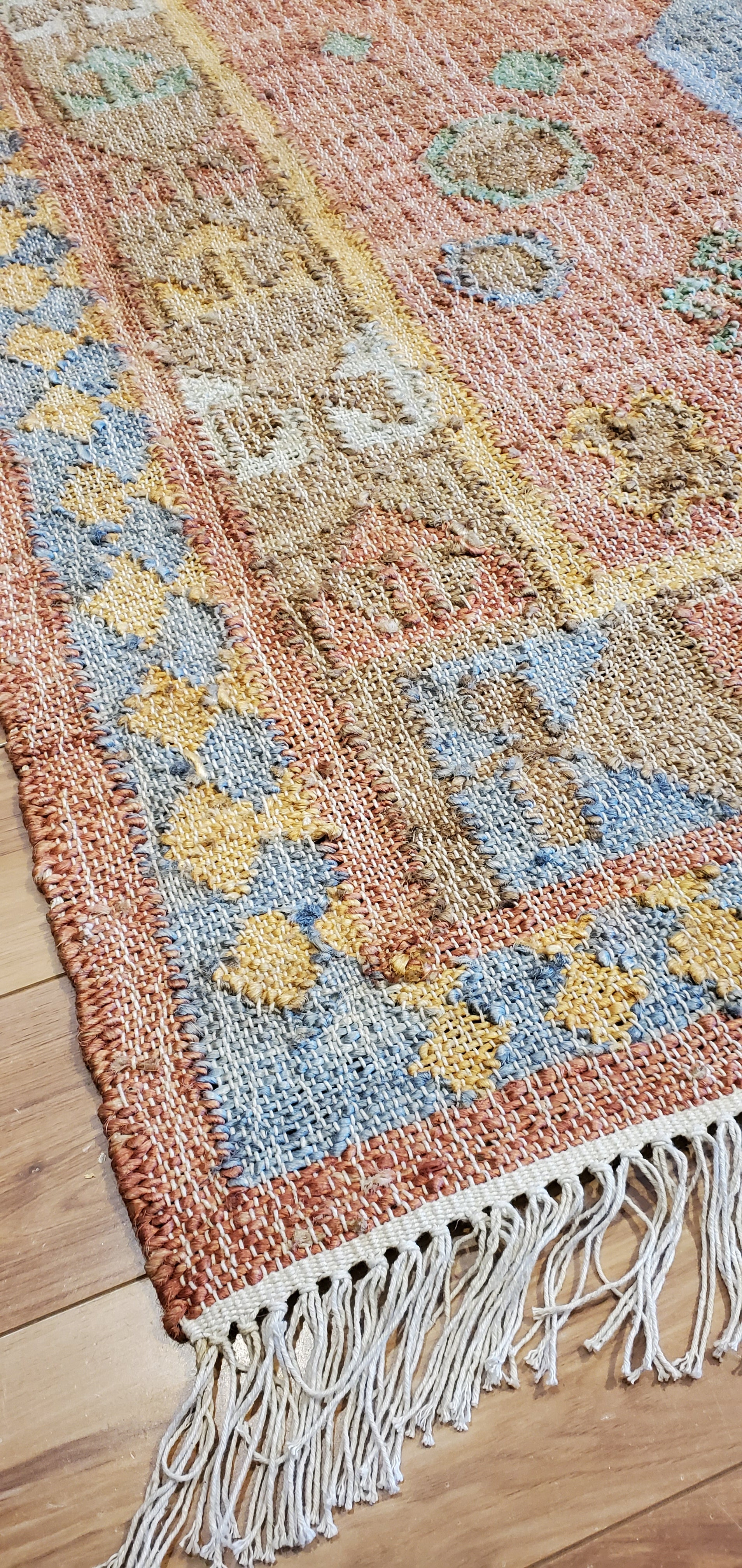 Kilim Jute Handmade Rug-Area rug for living room, dining area, and bedroom