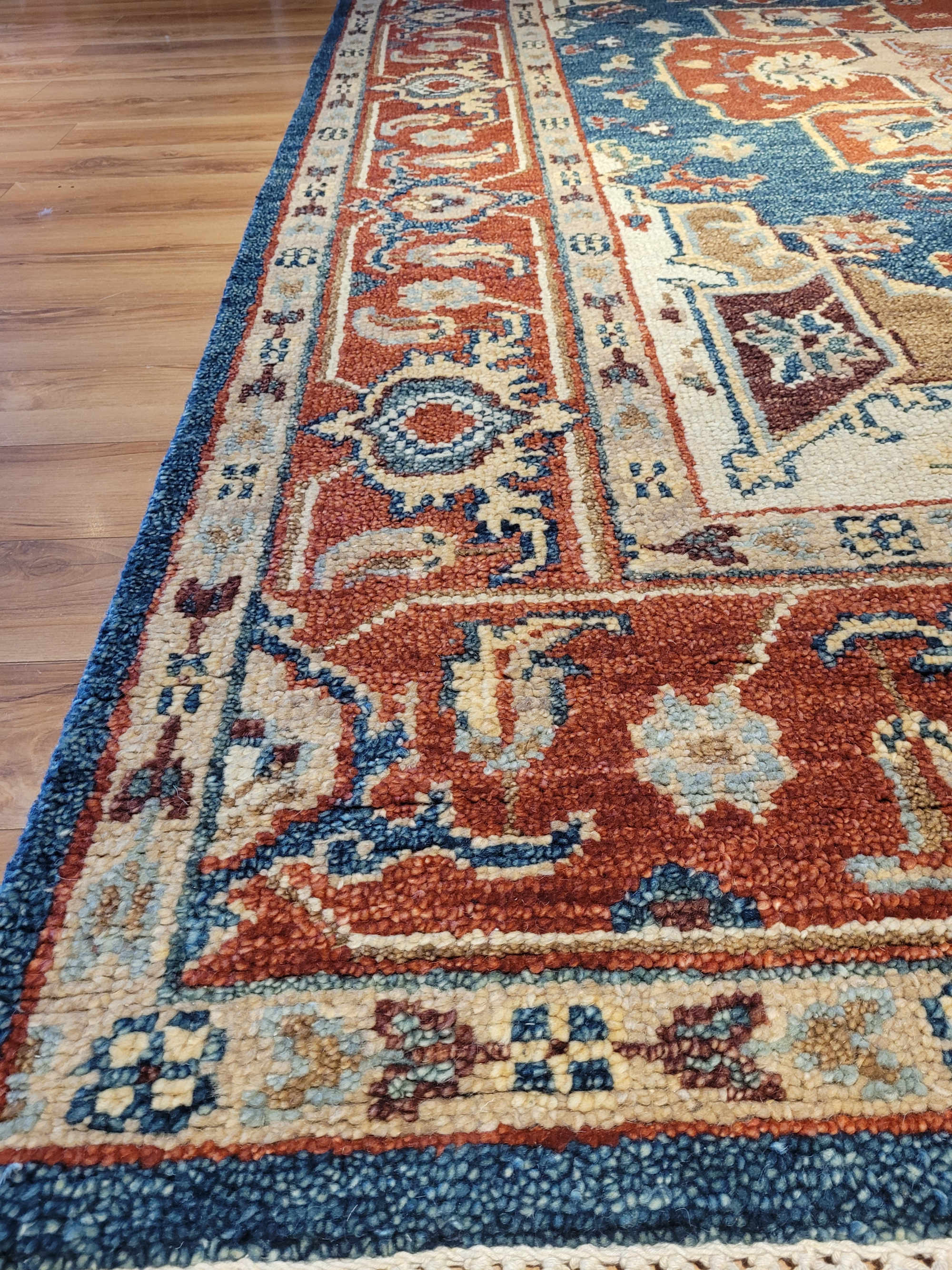 Oushak Antique Navy/Rust Hand Knotted Rug 7'8