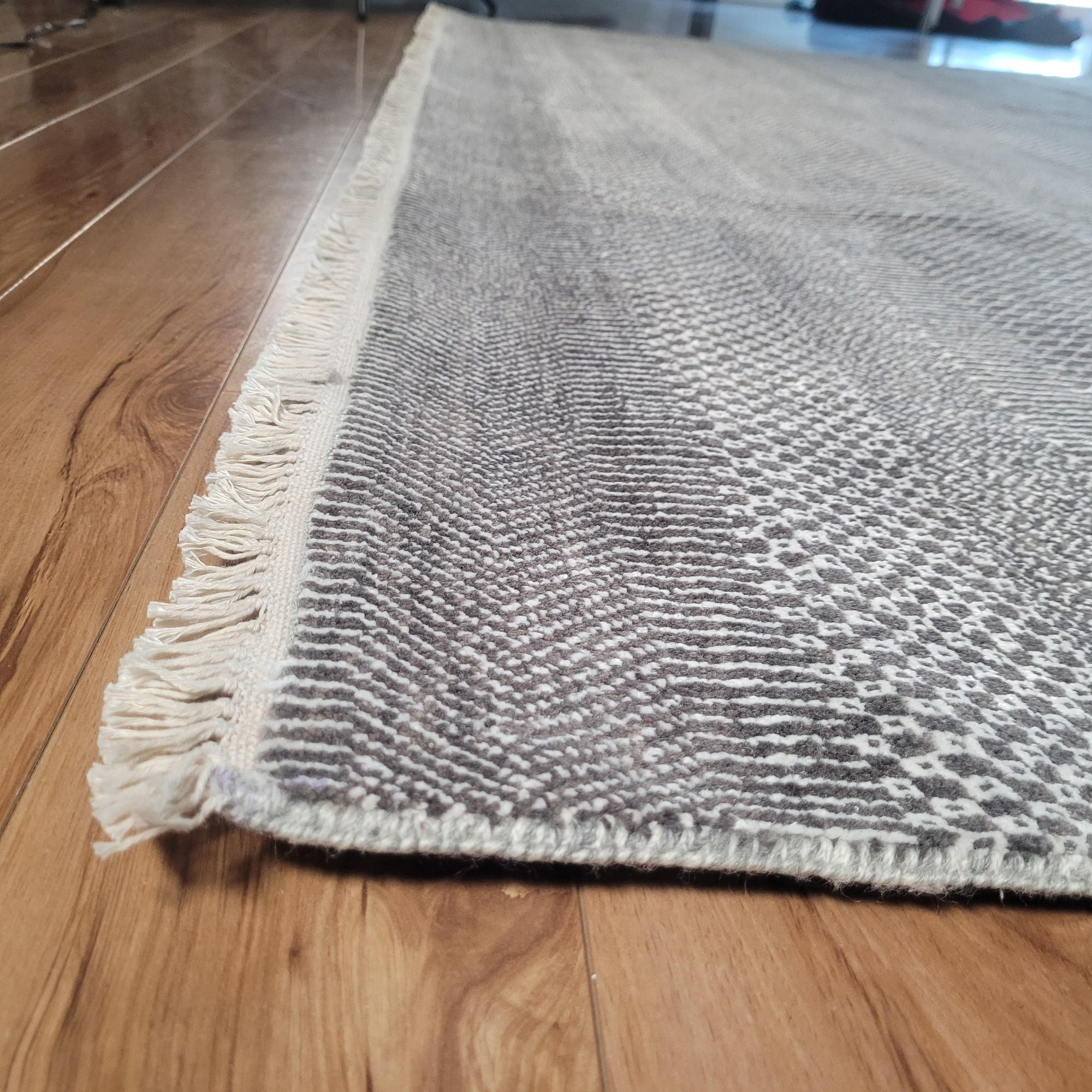 Grass Charcoal/Ivory Hand Knotted Rug 9'3