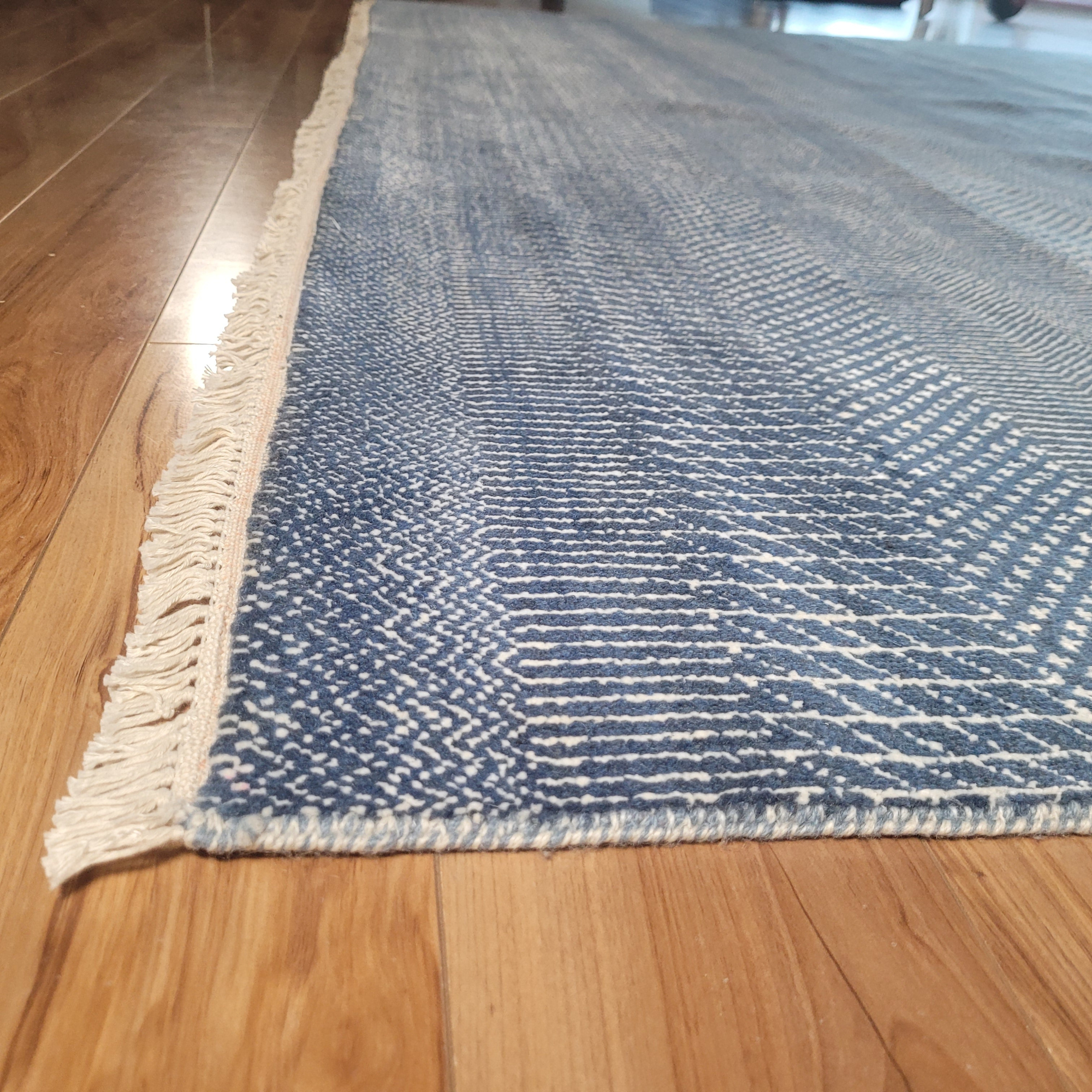 Grass Blue/Ivory Hand Knotted Rug 8'2