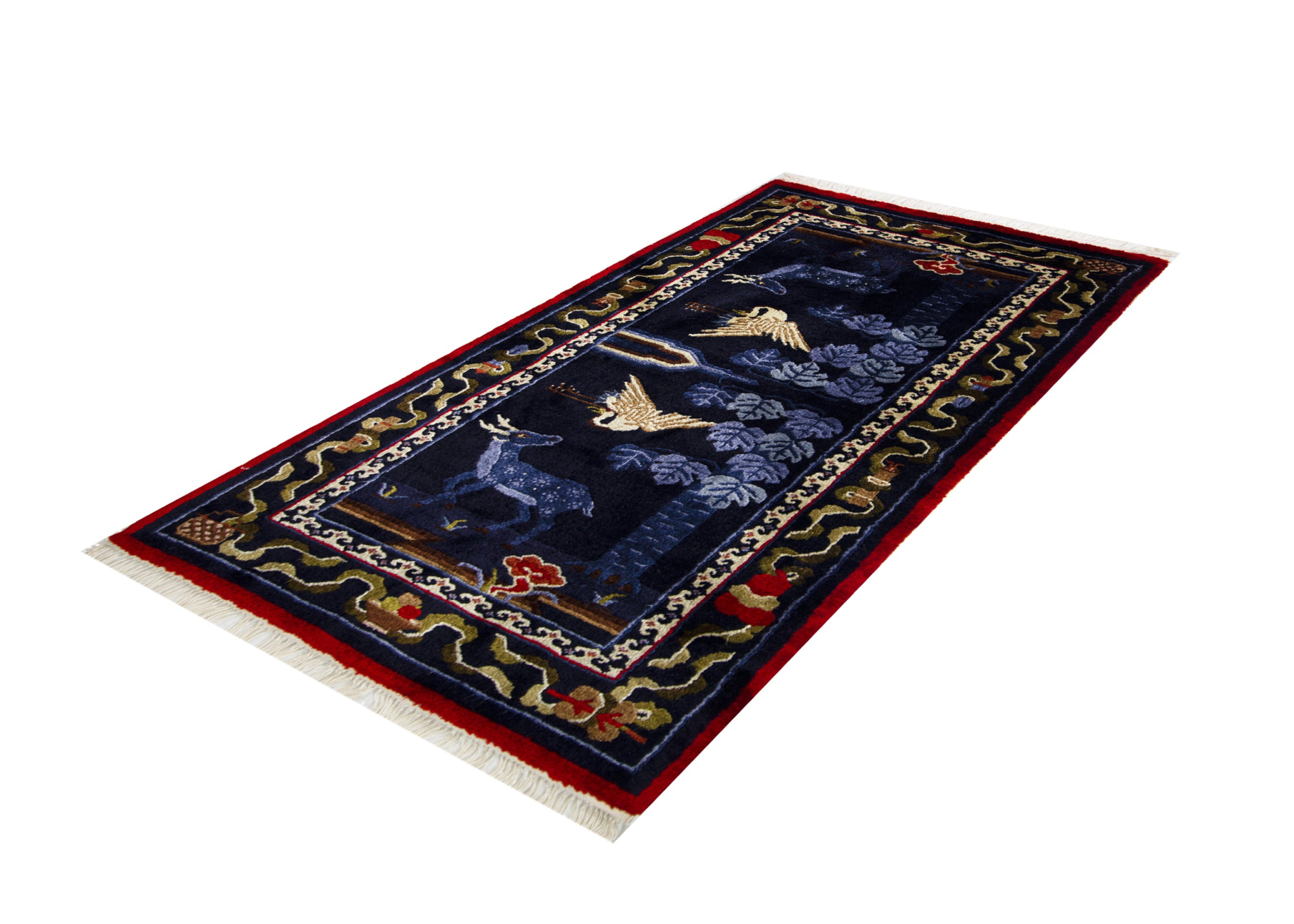 Chinese Silk Hand Knotted Rug 2'0
