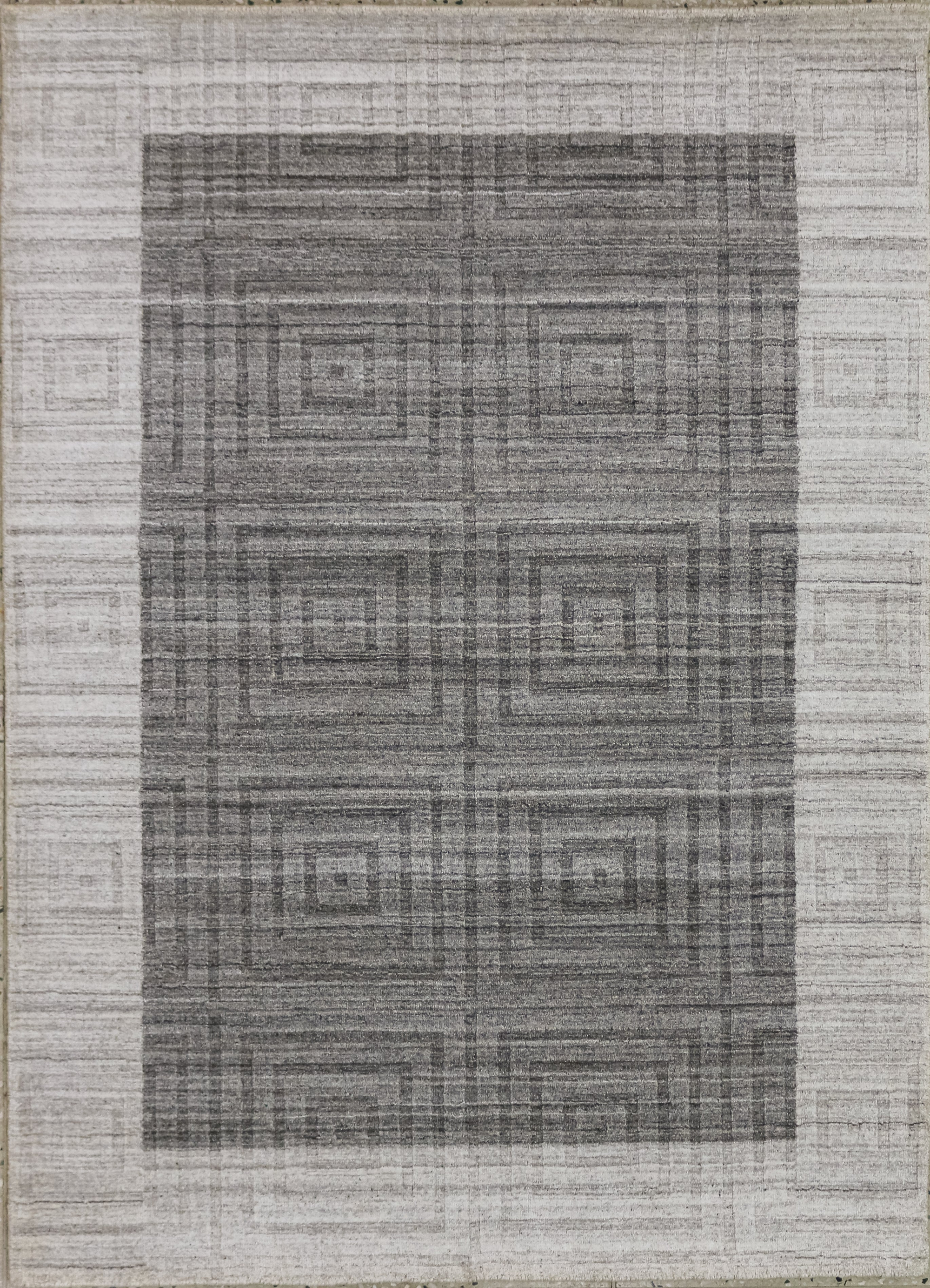 Gabbeh Urban Carving Grey/Beige Handmade Rug-Area rug for living room, dining area, and bedroom