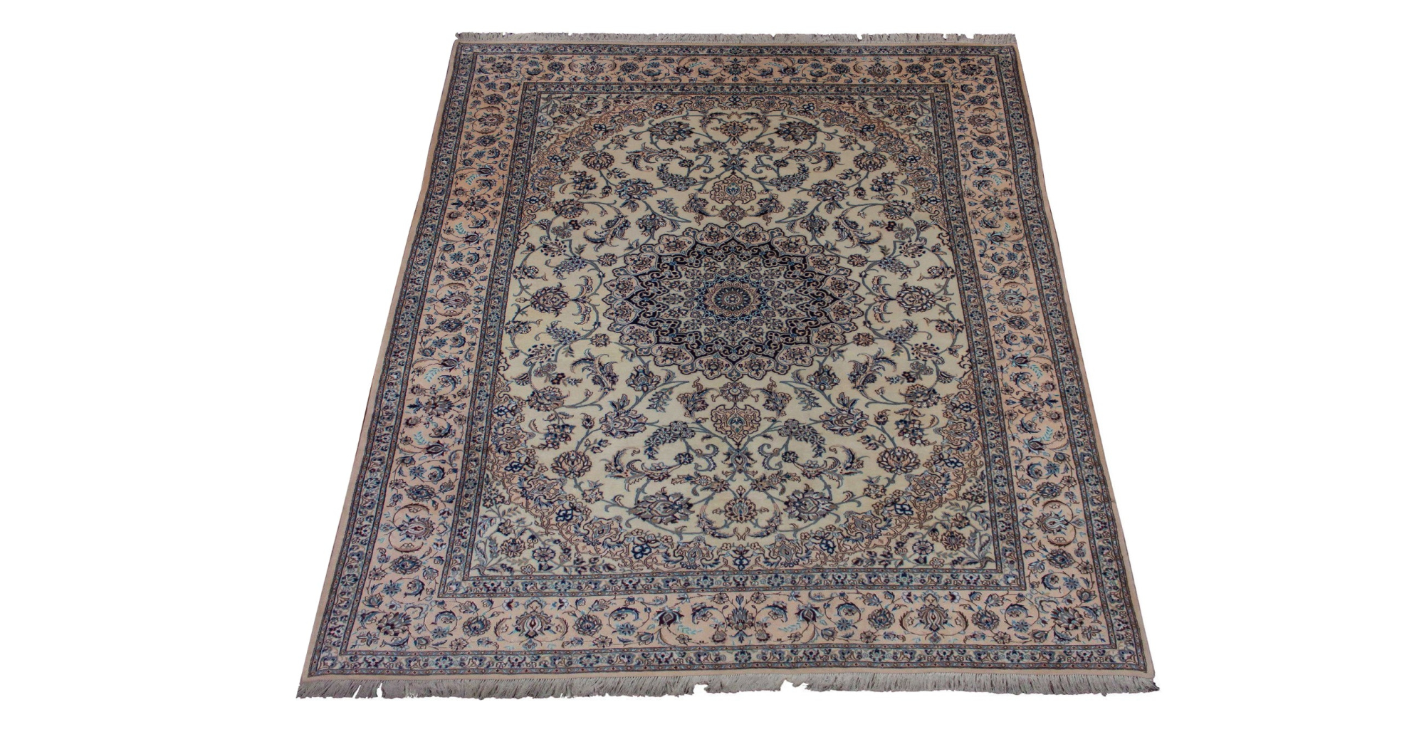 Naein Cream Hand Knotted Rug 7'9