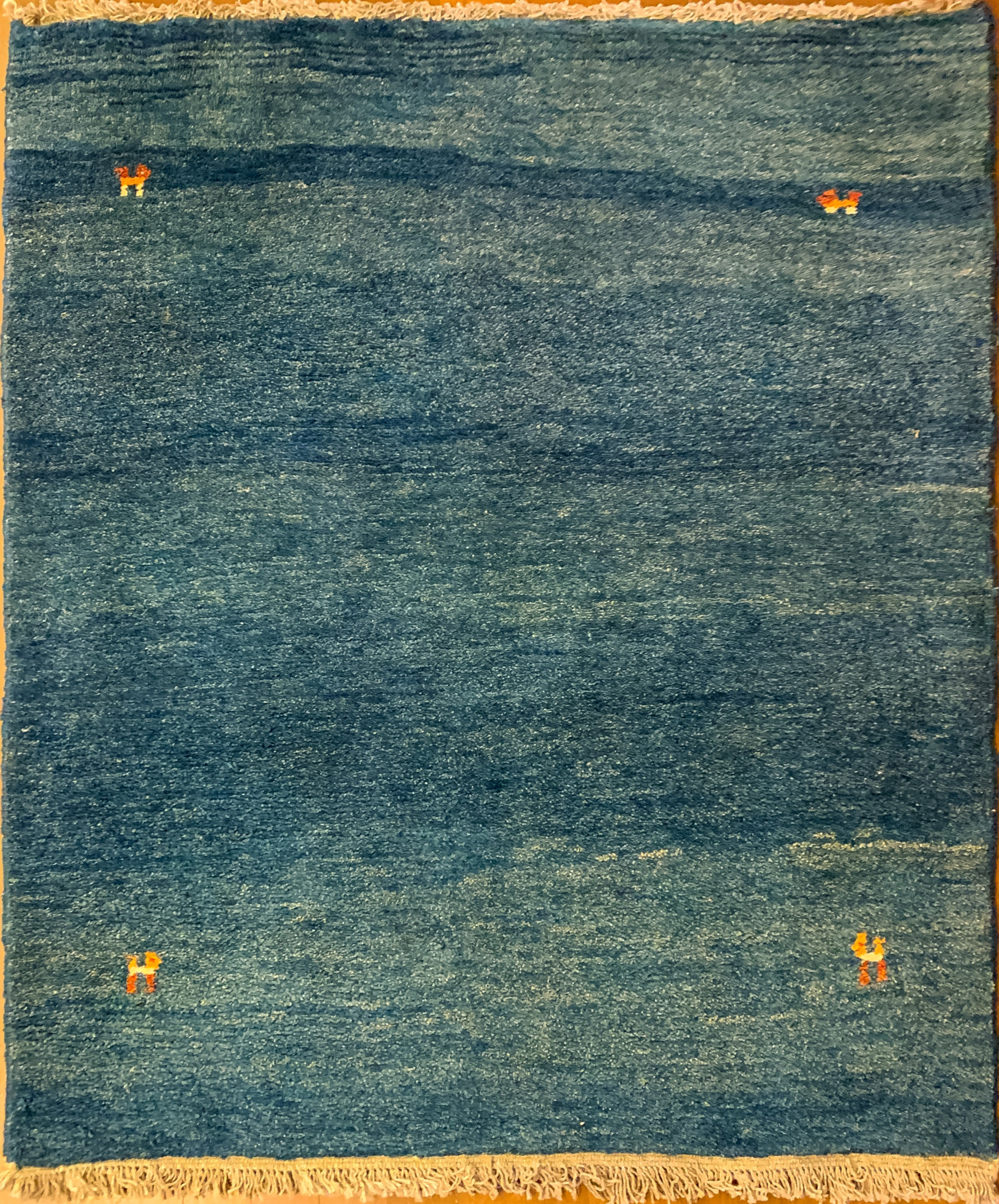 Gabbeh Blue Hand Knotted Rug 3'11