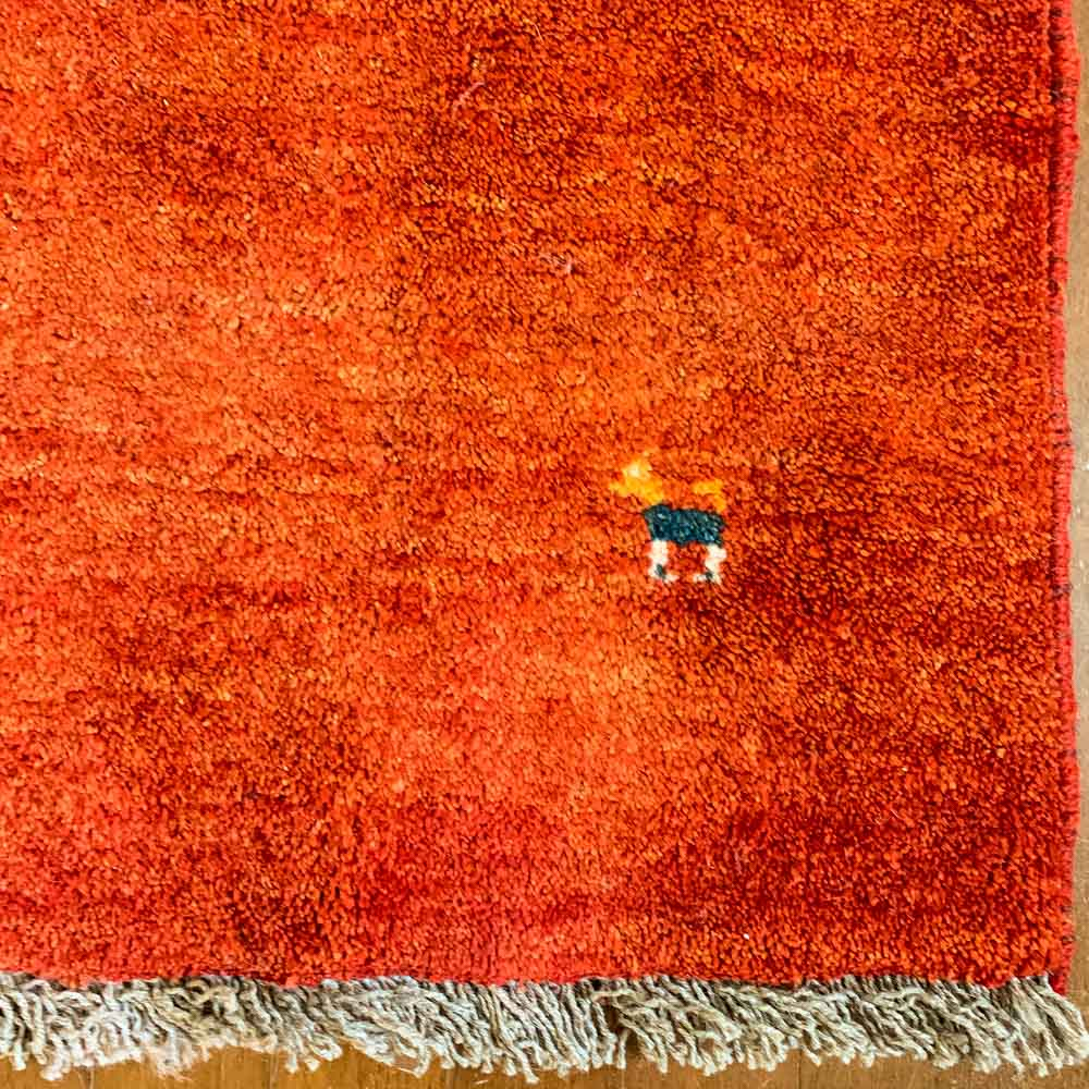 Gabbeh Red Hand Knotted Rug 2'11