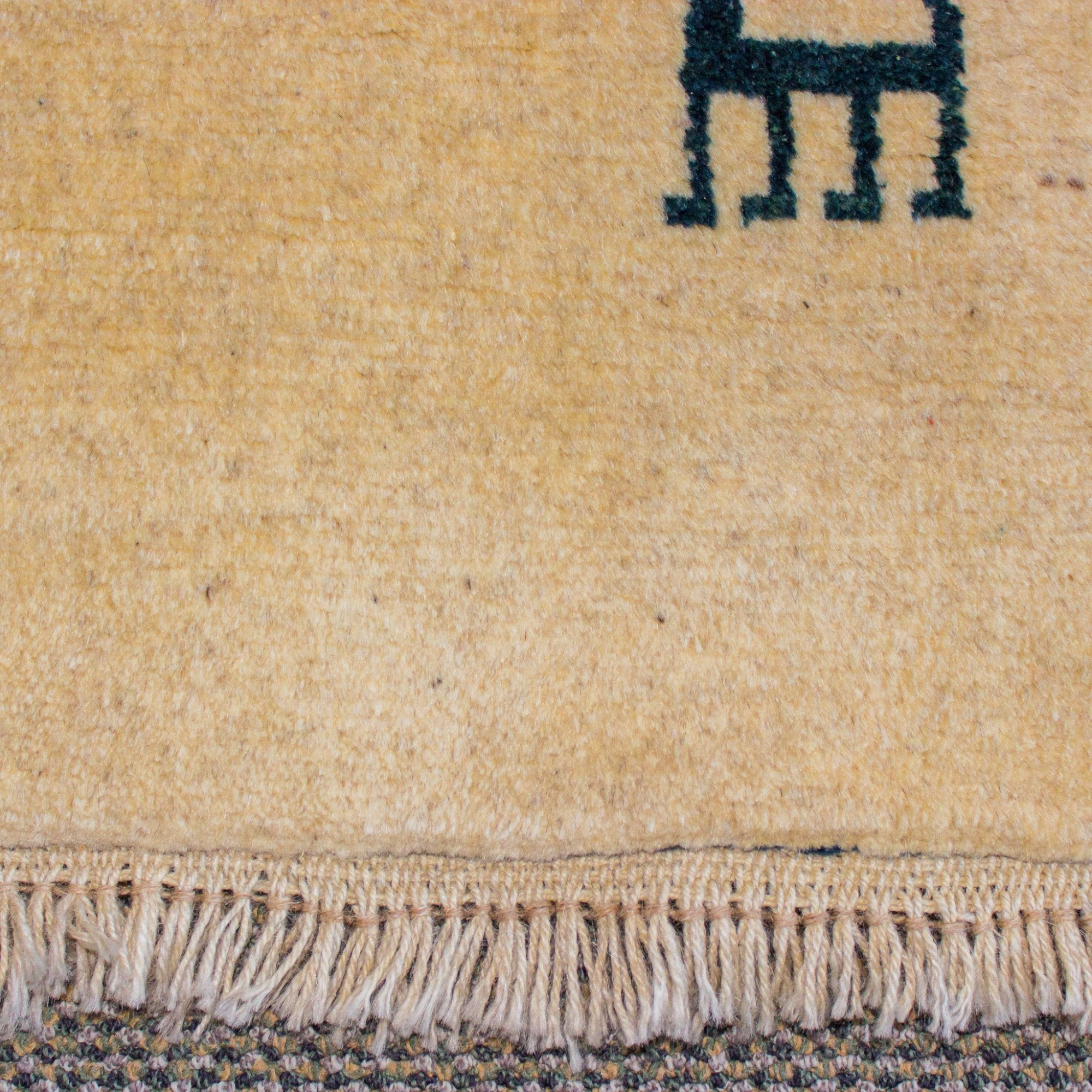 Gabbeh Ivory Hand Knotted Rug 3'4