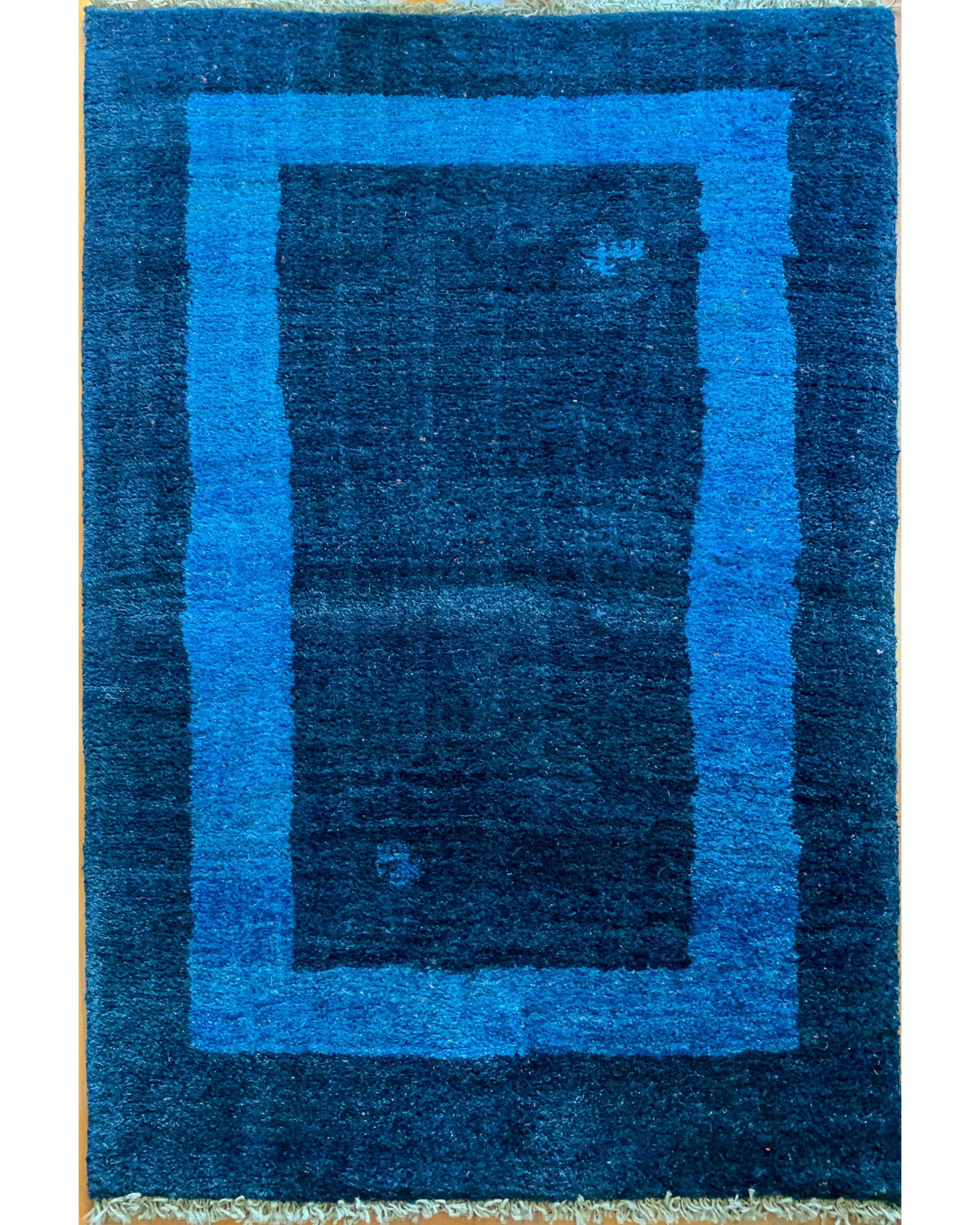 Gabbeh Blue Hand Knotted Rug 3'1
