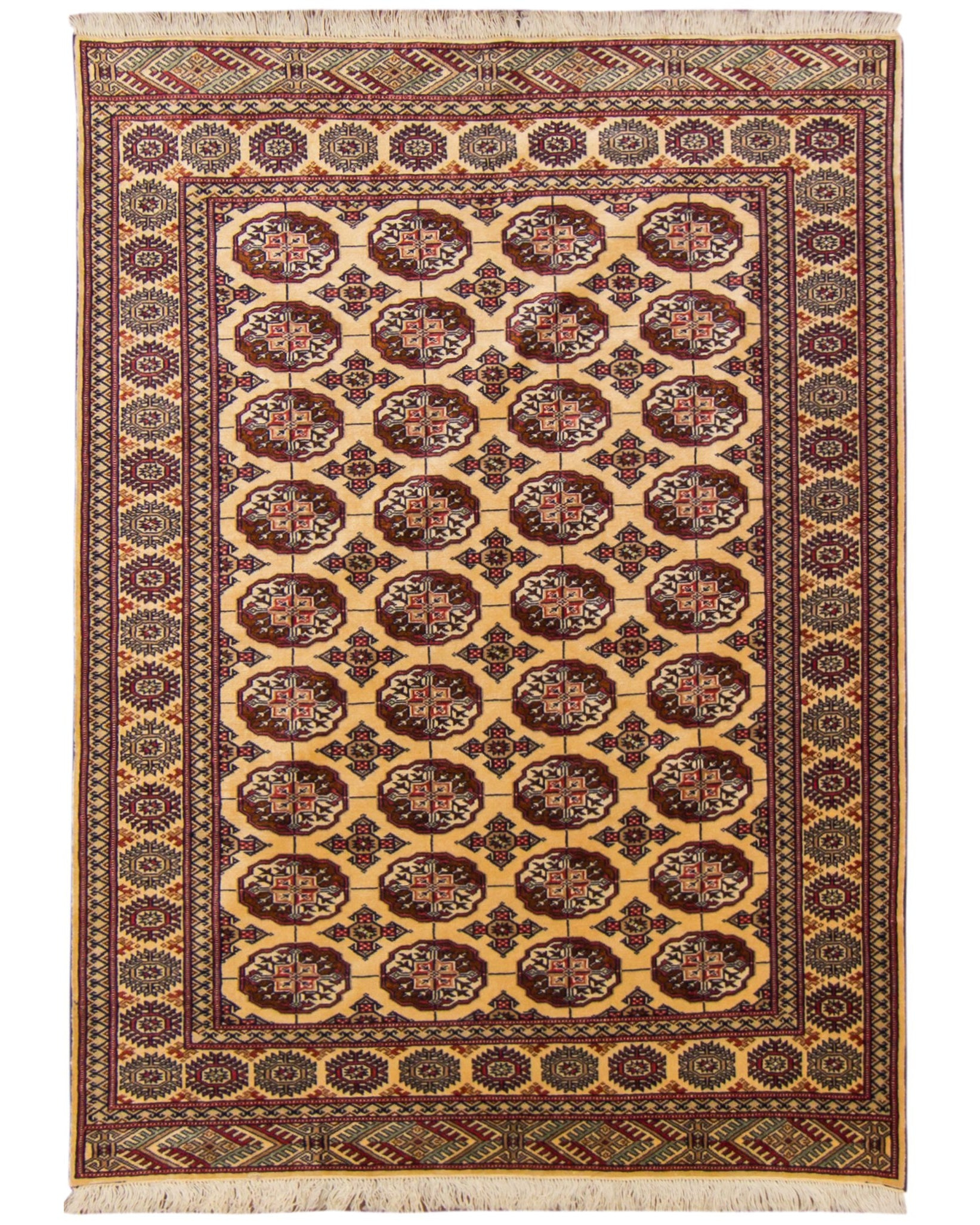 Torkman Cream Hand Knotted Rug 4'1