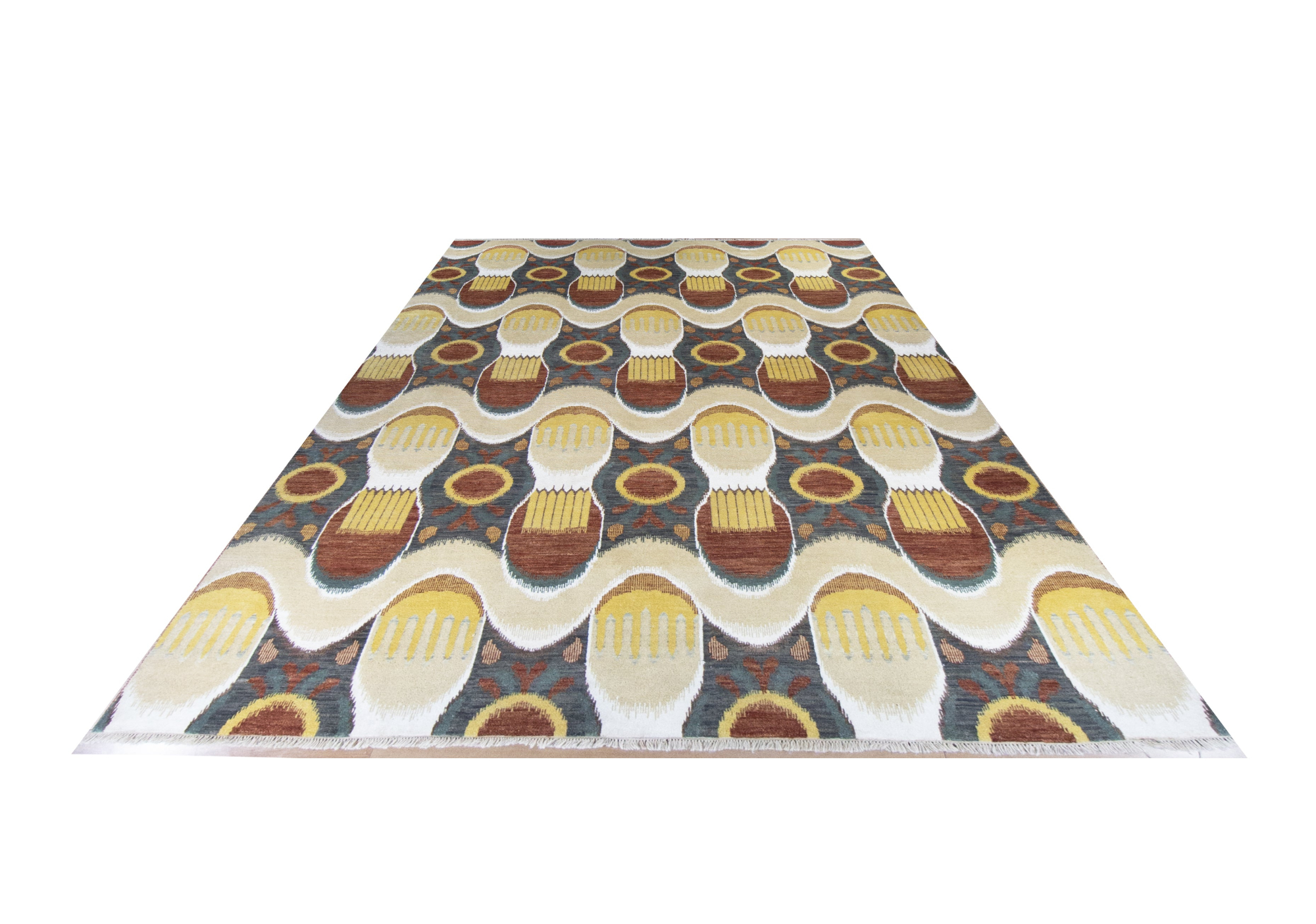 Ikat Agra Hand Knotted Rug 9'0
