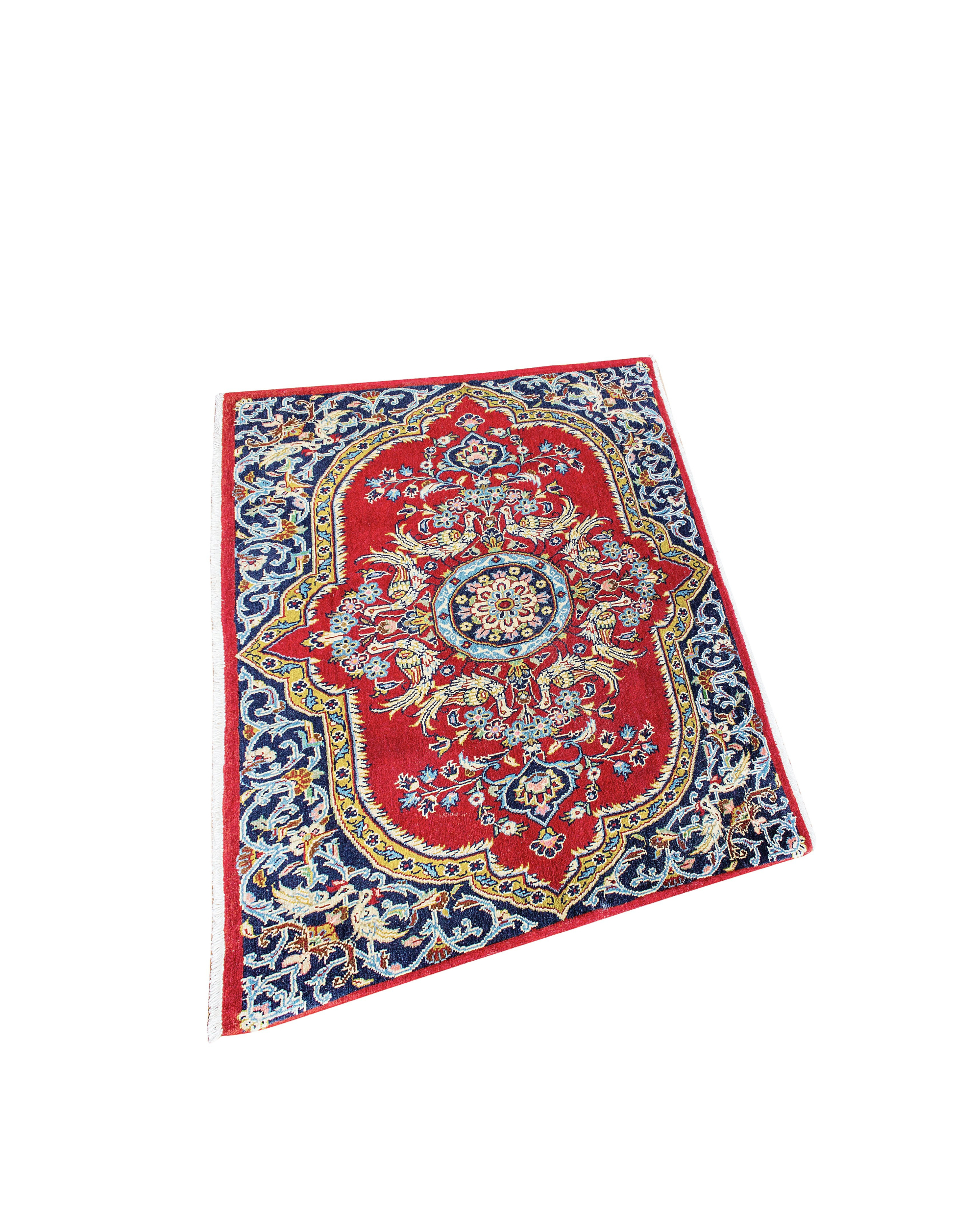 Qum Red Hand Knotted Rug 2'6