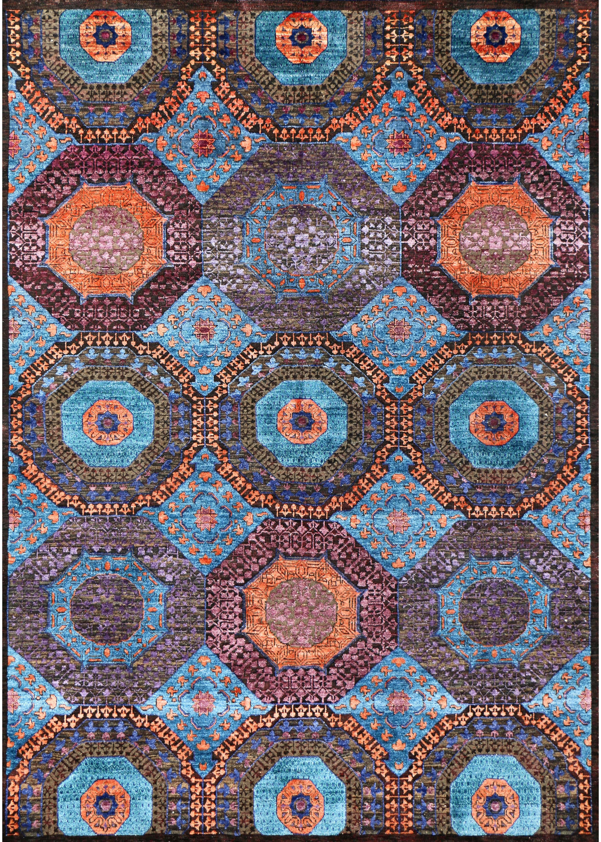 Oxidized Brown/Multi Hand Knotted Rug 5'7