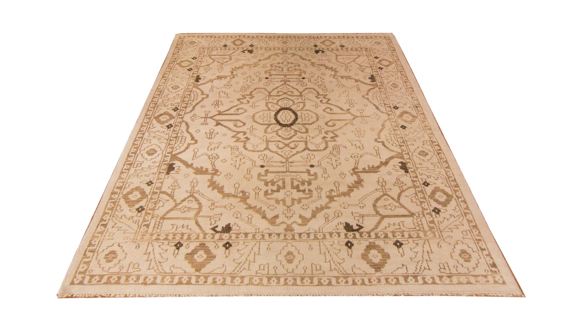 Patchwork Beige Hand Knotted Rug 8'0