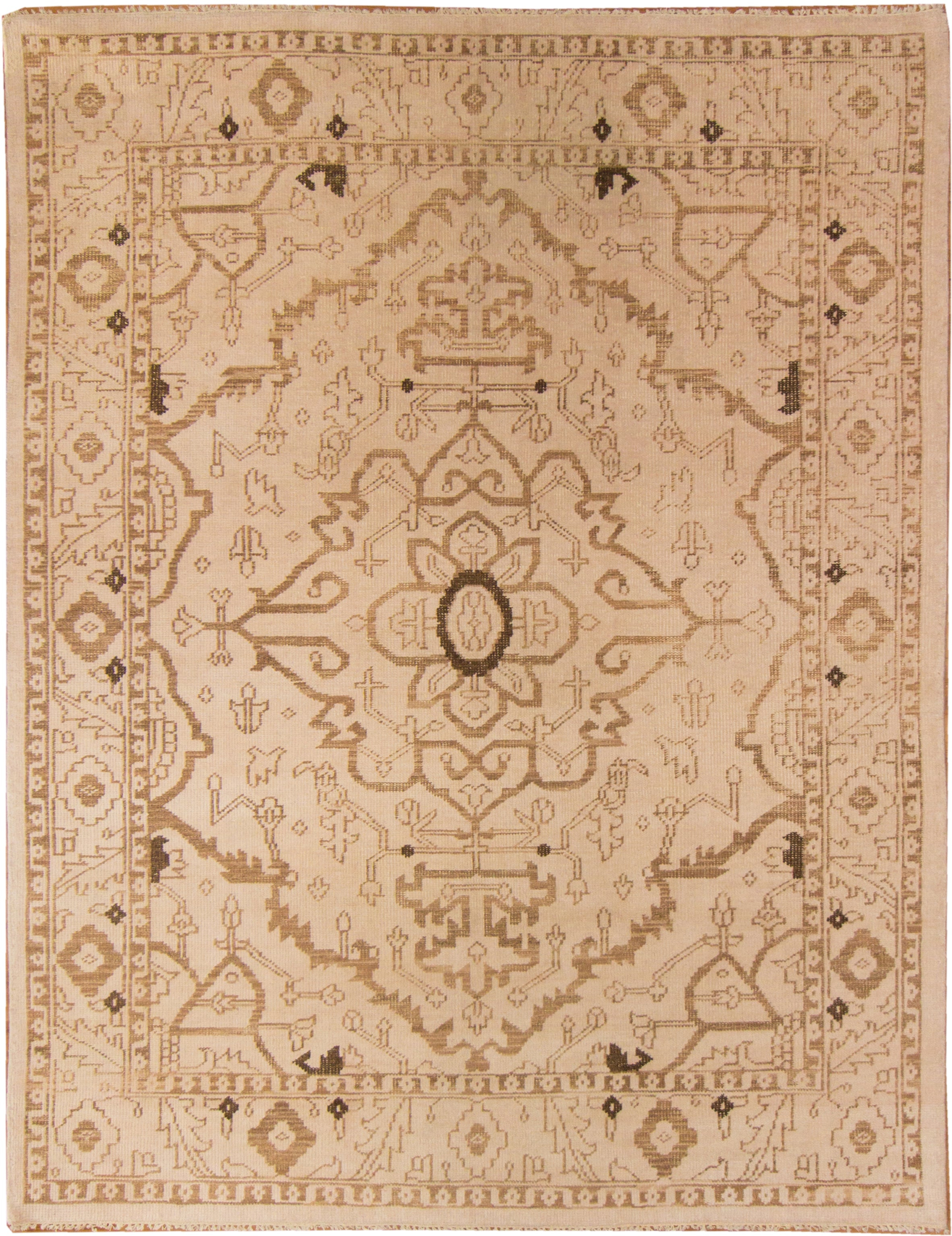 Patchwork Beige Hand Knotted Rug 8'0