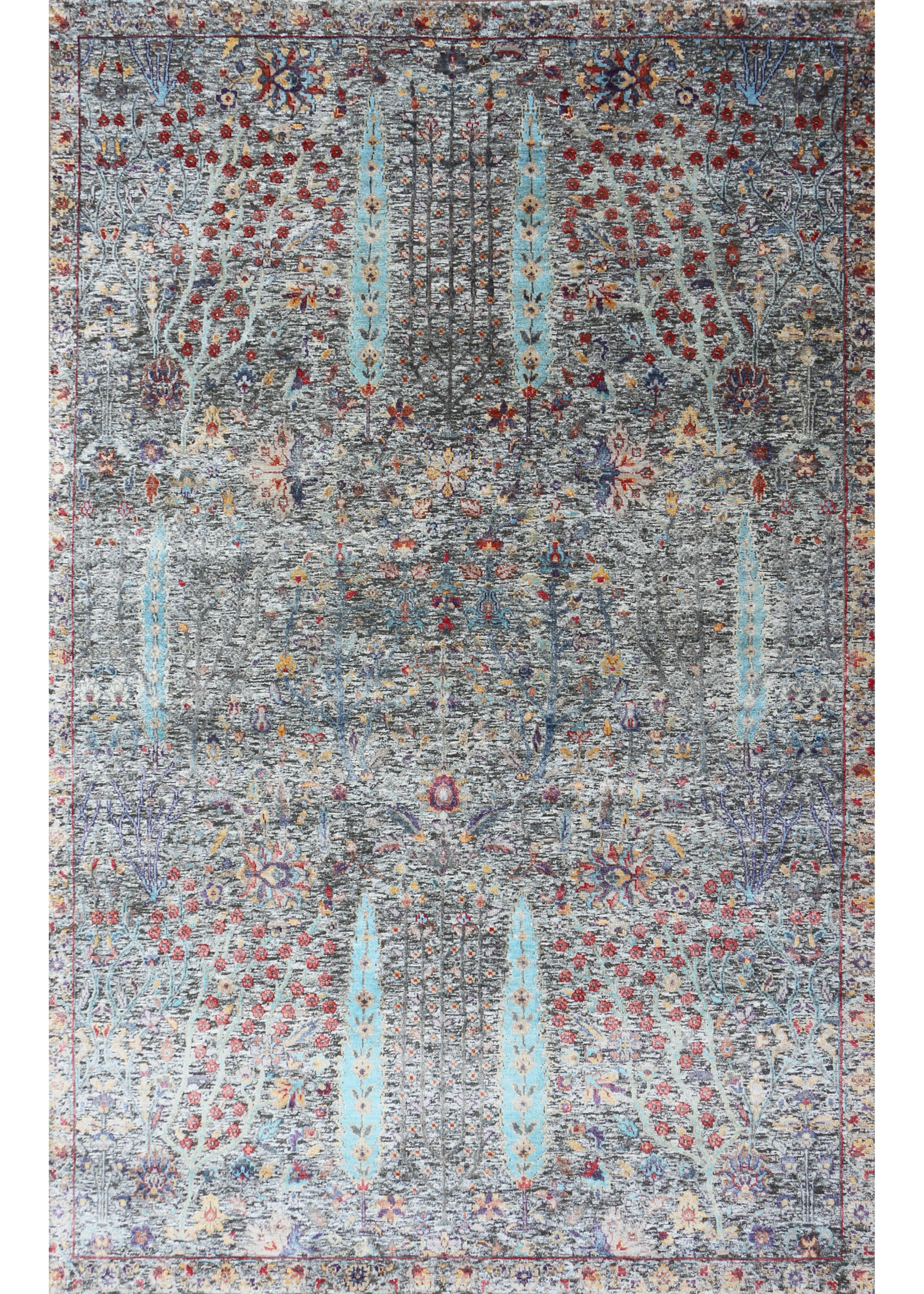 Oxidized Brown Hand Knotted Rug 5'1