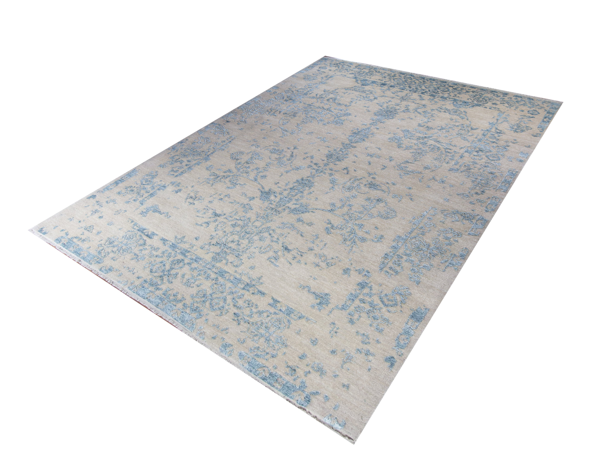 Erased Ivory Hand Knotted Rug 6'0