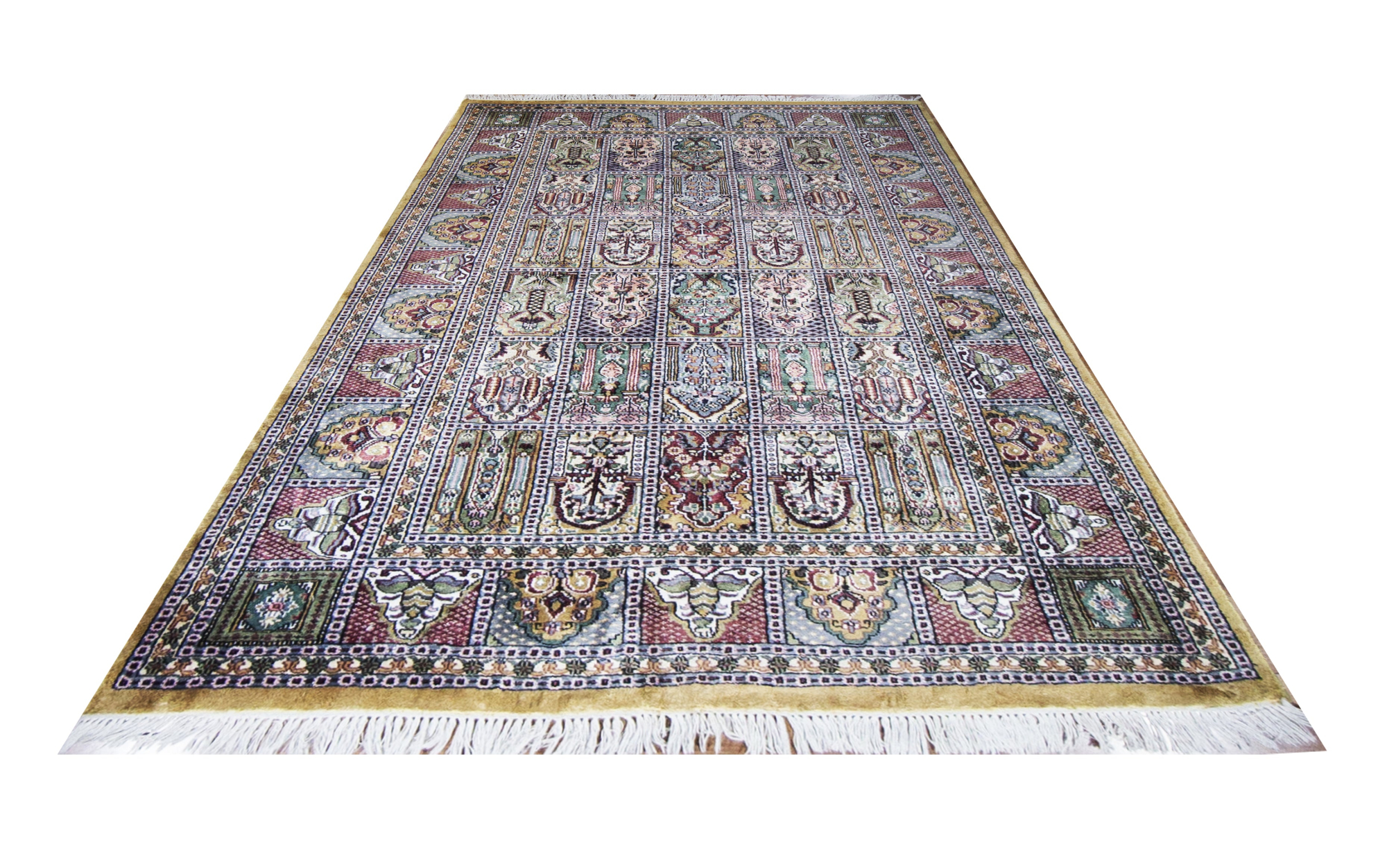 Garden Panel Multi Hand Knotted Rug 5'0
