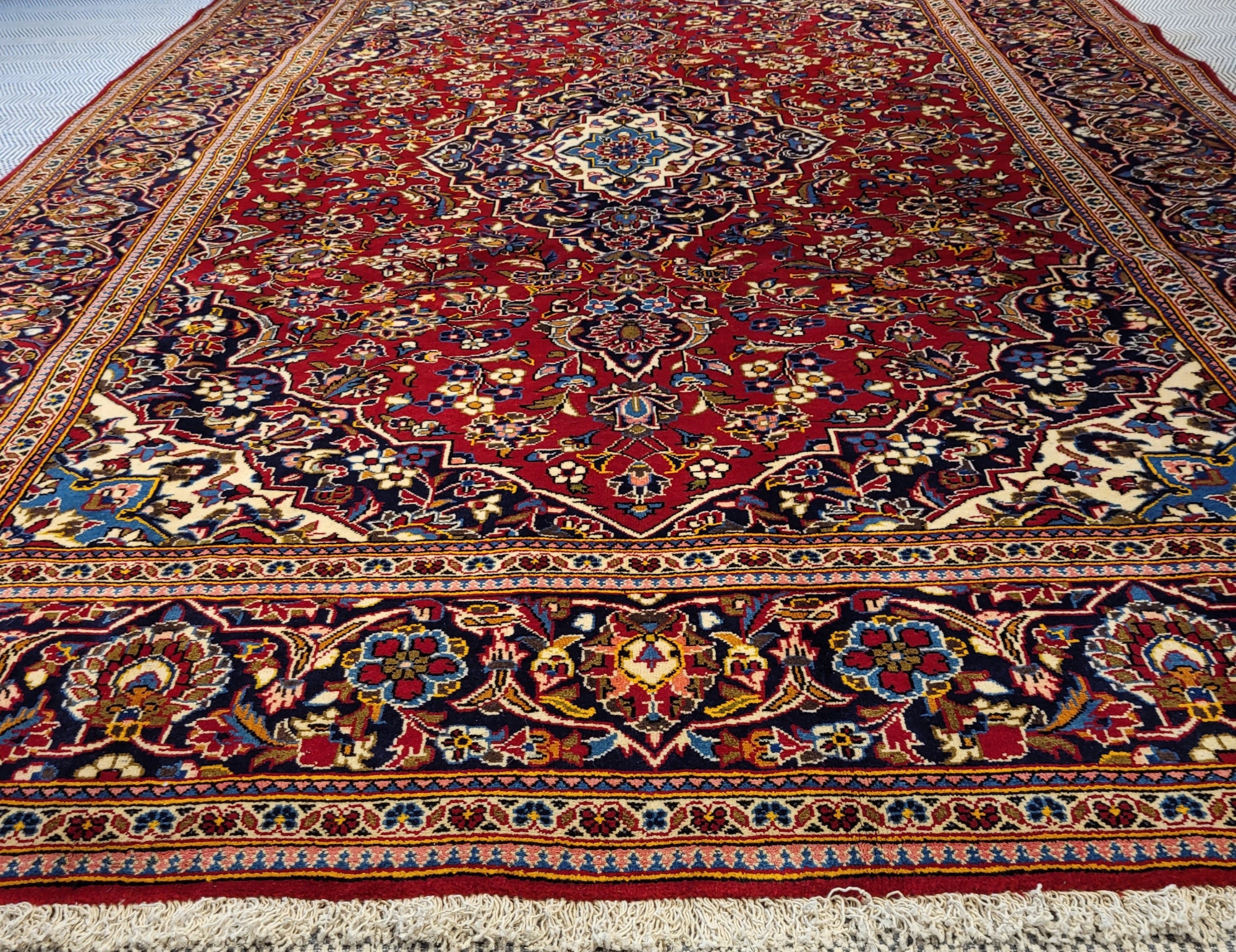 Kashan Red Handmade Rug 6'5