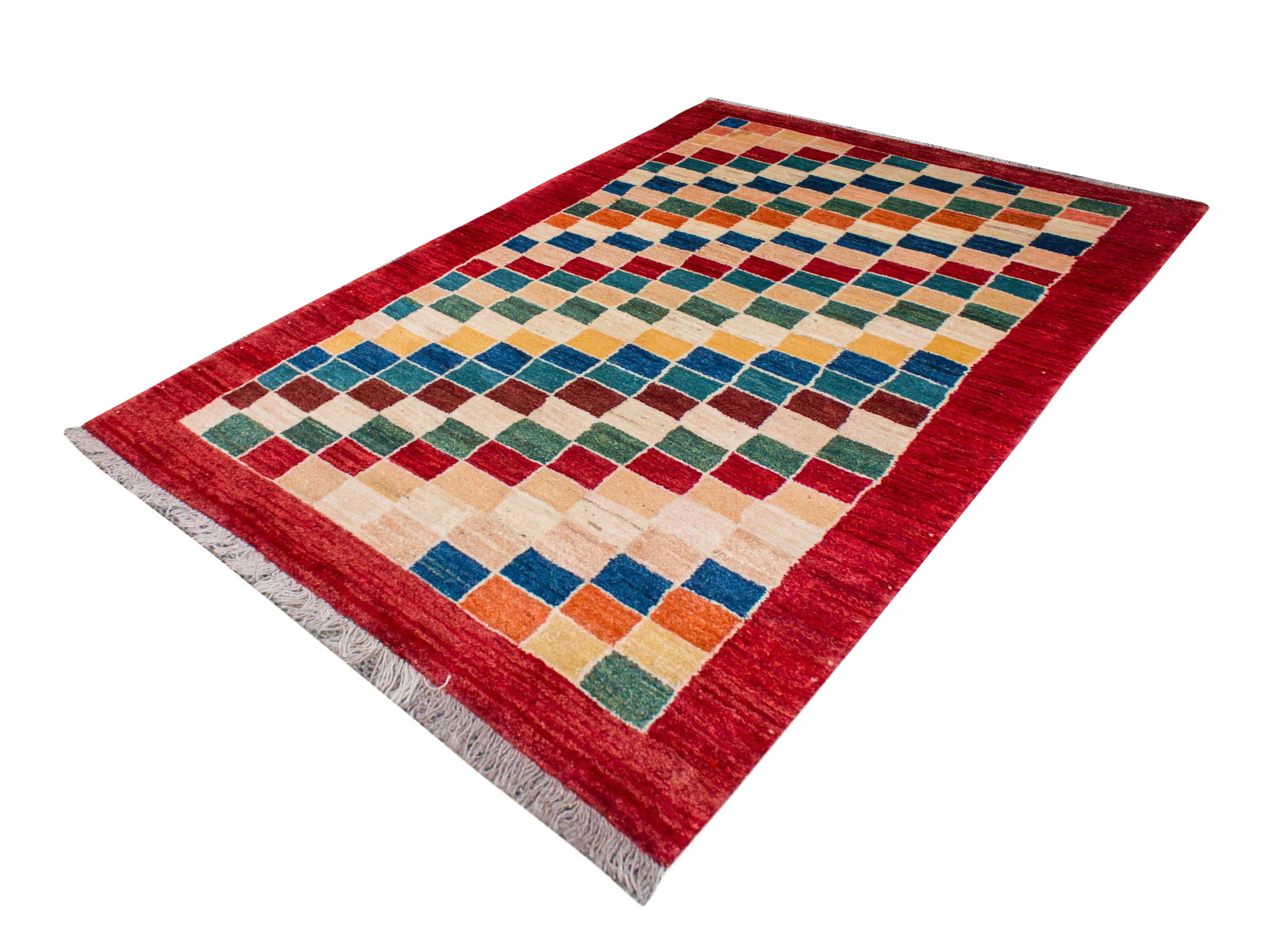 Gabbeh Red Hand Knotted Rug 3'5