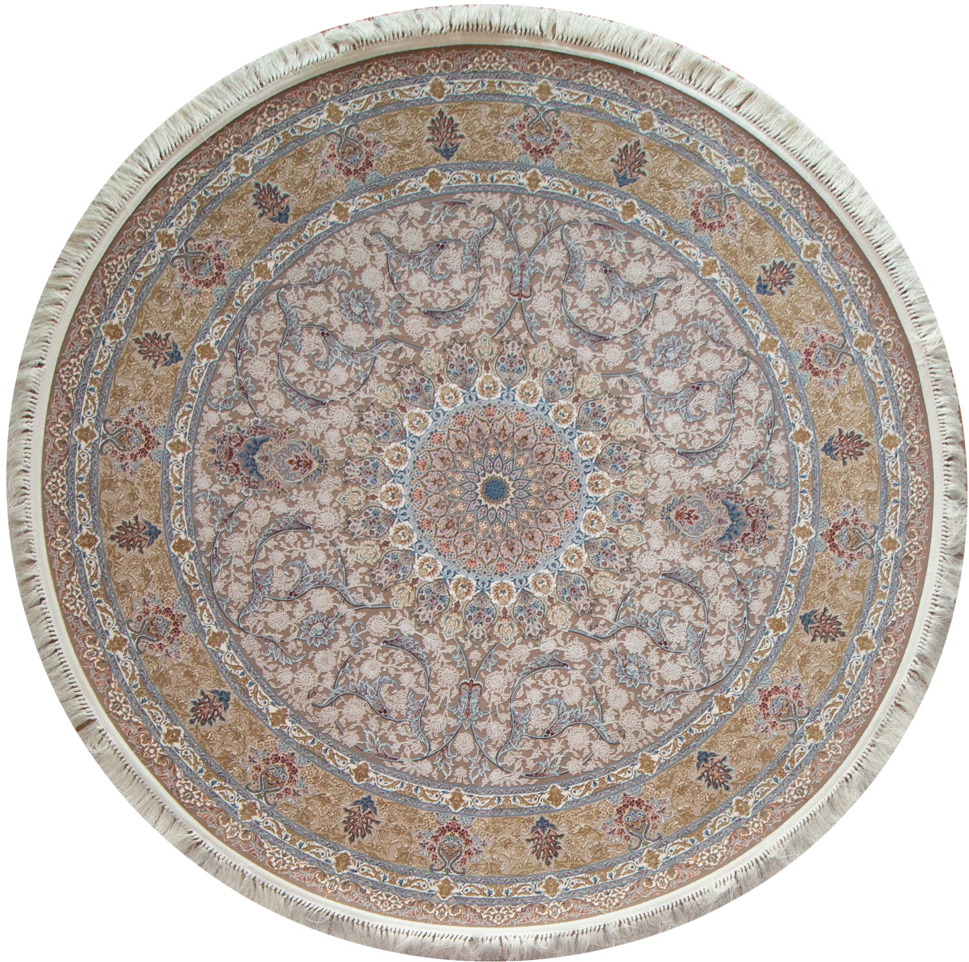 Daman Beige Loomed Round Rug-Area rug for living room, dining area, and bedroom