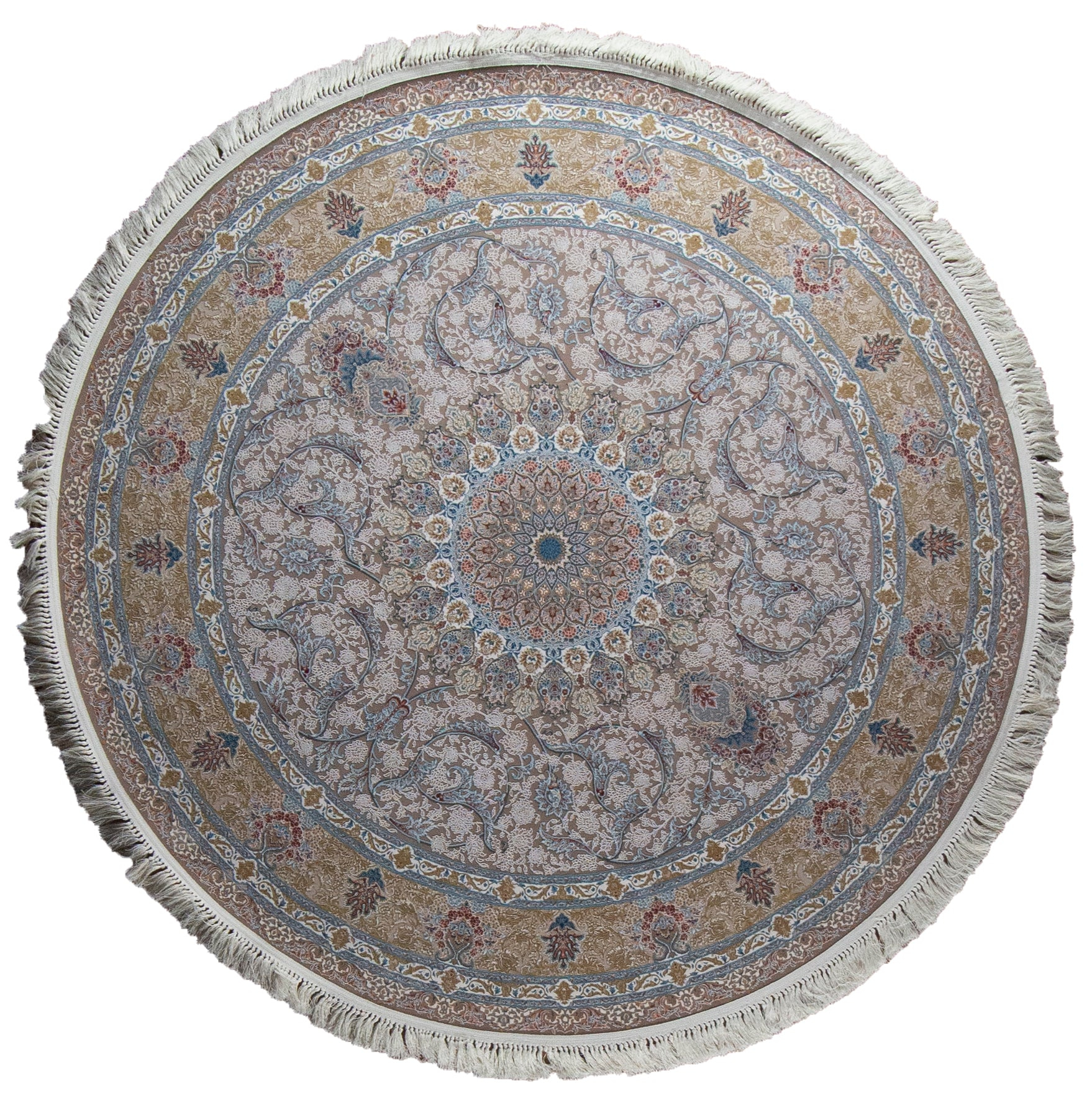 Daman Dark Beige Loomed Round Rug-Area rug for living room, dining area, and bedroom