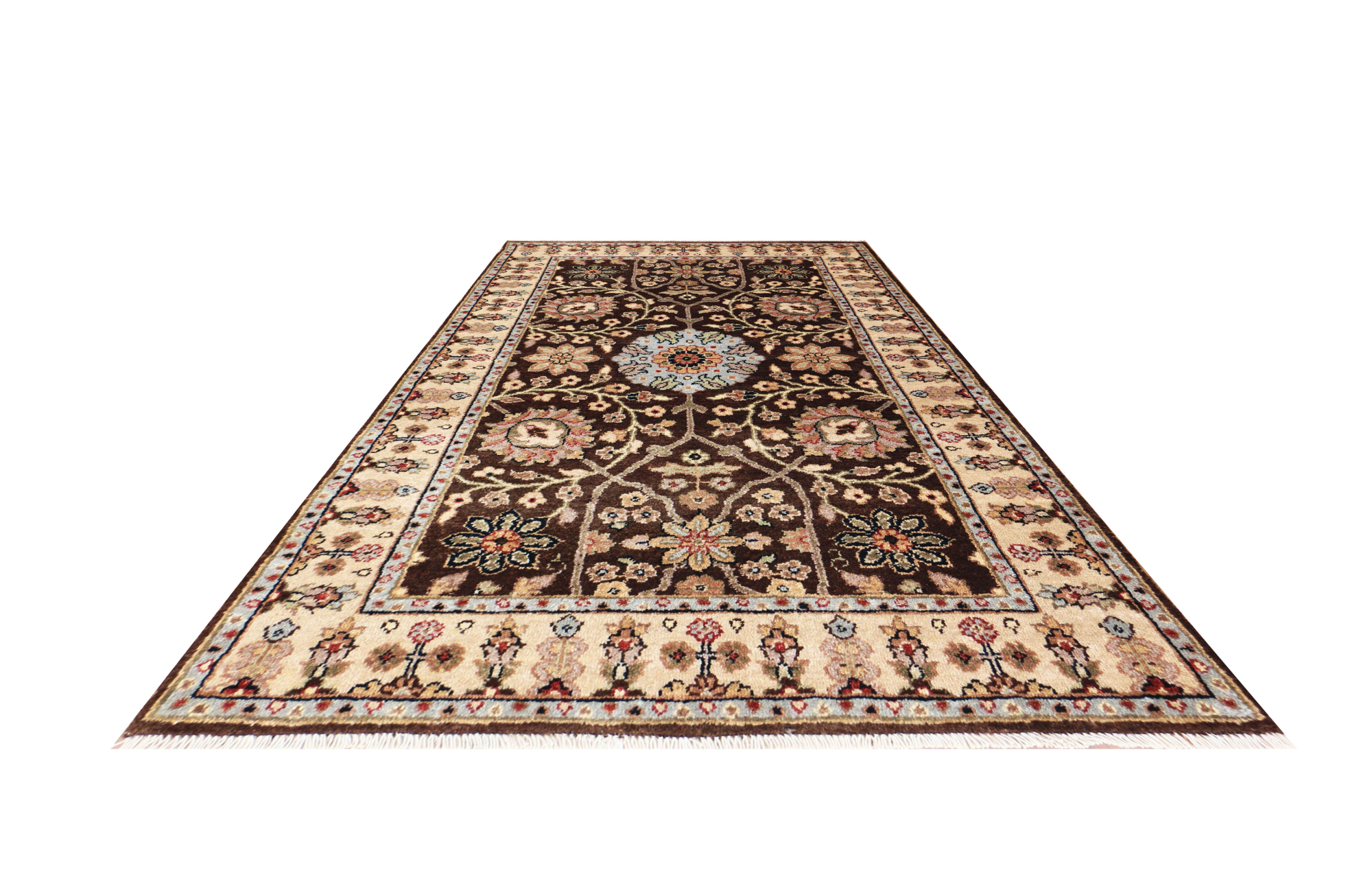 Ellora Indo Persian Brown Hand Knotted Rug 2'5