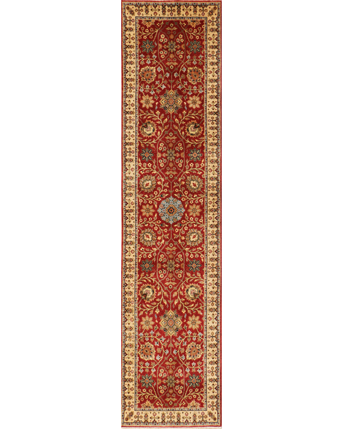 Ellora Indo Persian Rust Hand Knotted Runner Rug 2'7
