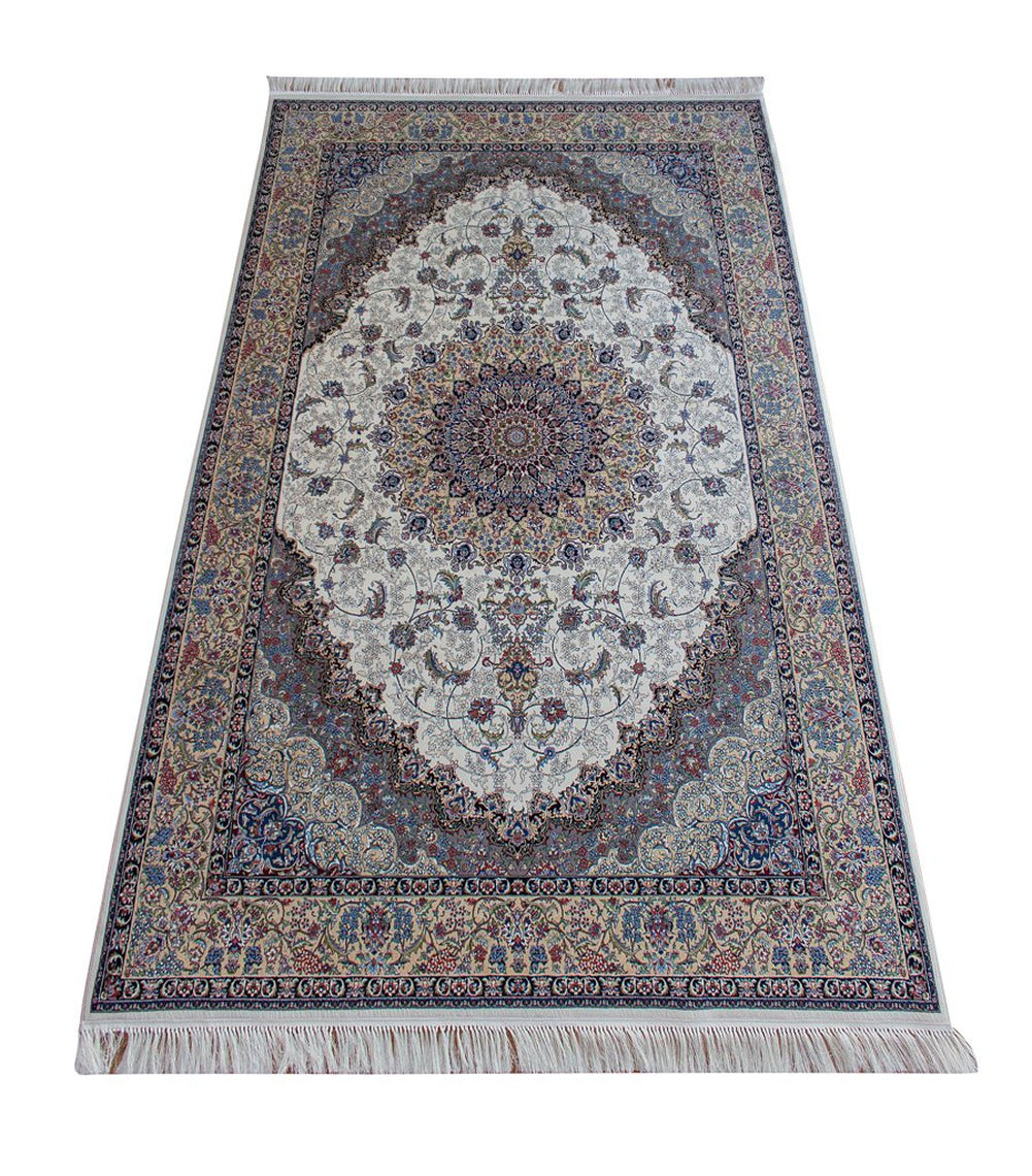 Isfahan Tandis Cream Woven Rug-Area rug for living room, dining area, and bedroom