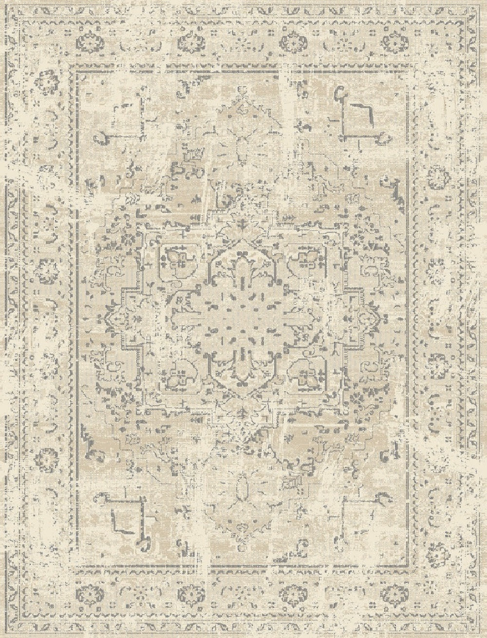 Heirloom 1509 Transitional Cream Loomed Rug-Area rug for living room, dining area, and bedroom