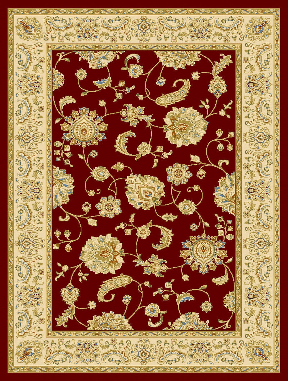 Sandra Isfahan Red Woven Rug-Area rug for living room, dining area, and bedroom