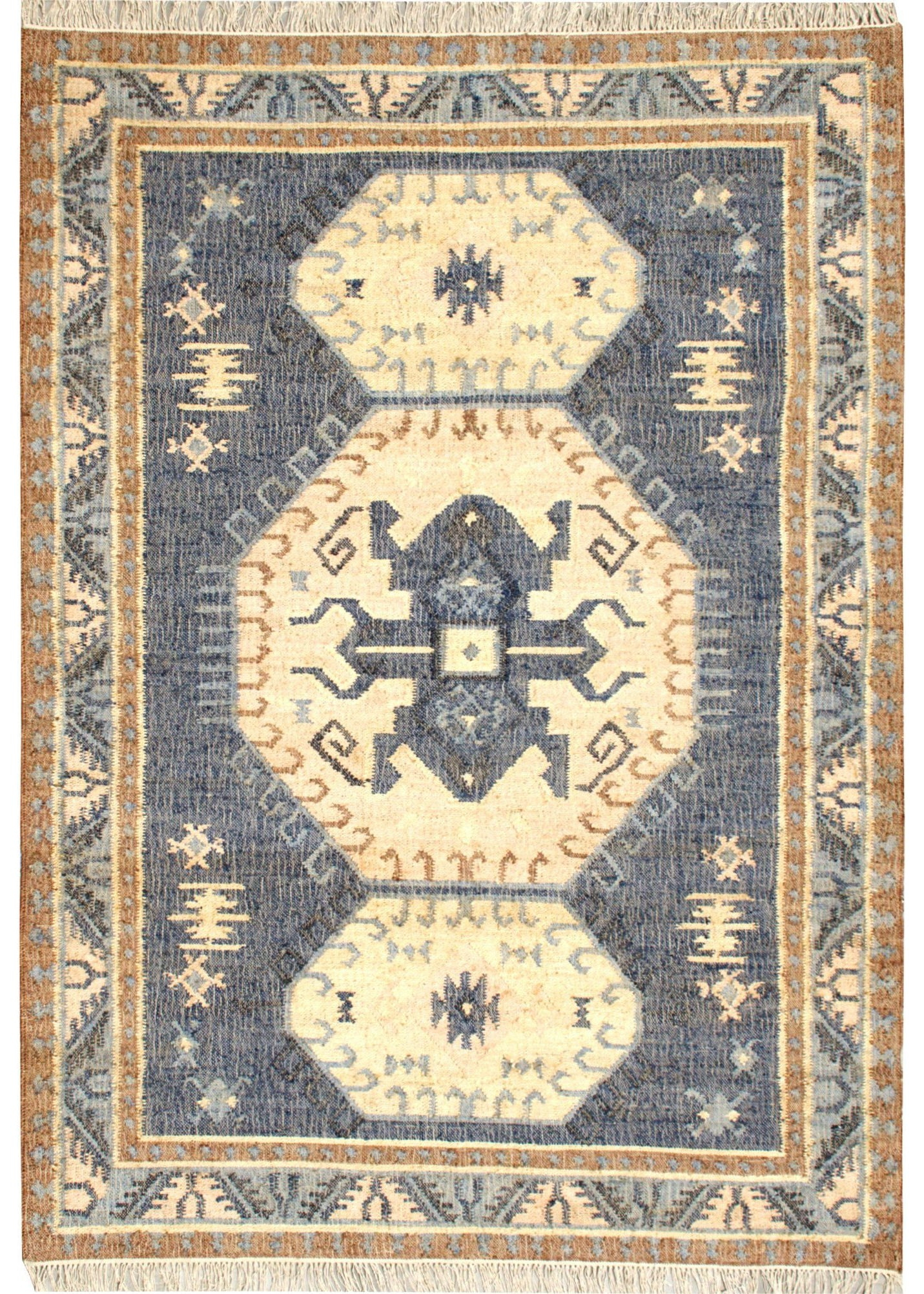 Kilim Jute Handmade Rug-Area rug for living room, dining area, and bedroom