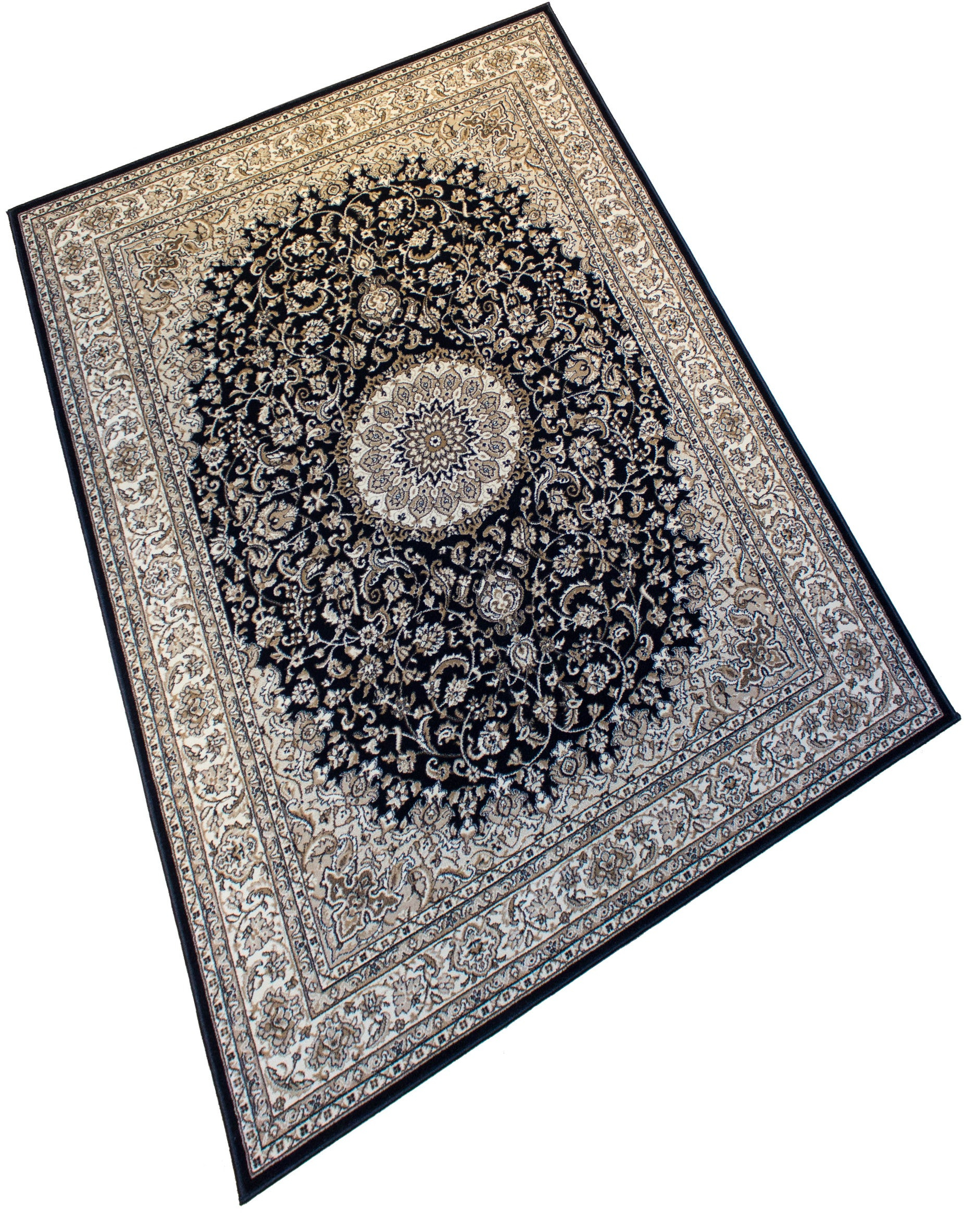 Monir Black Woven Rug-Area rug for living room, dining area, and bedroom