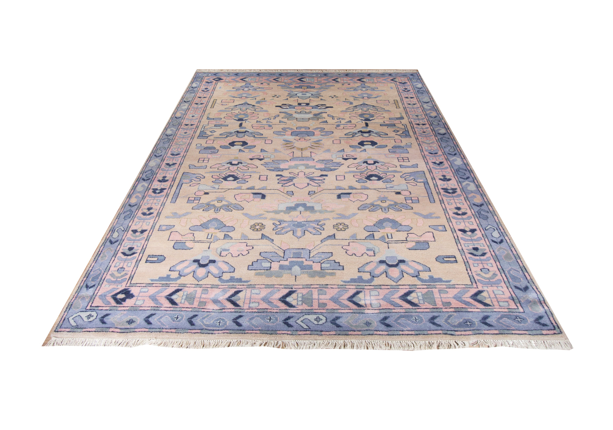 Oushak Indian Rust/Green Hand Knotted Rug 8'2