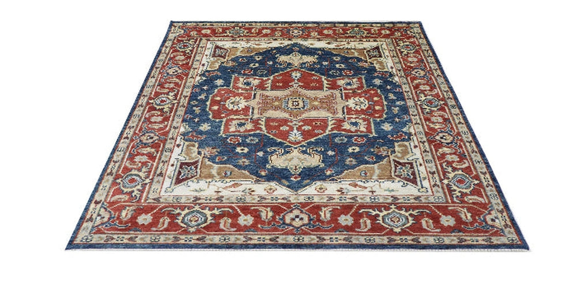 Oushak Antique Navy/Rust Hand Knotted Rug 7'8