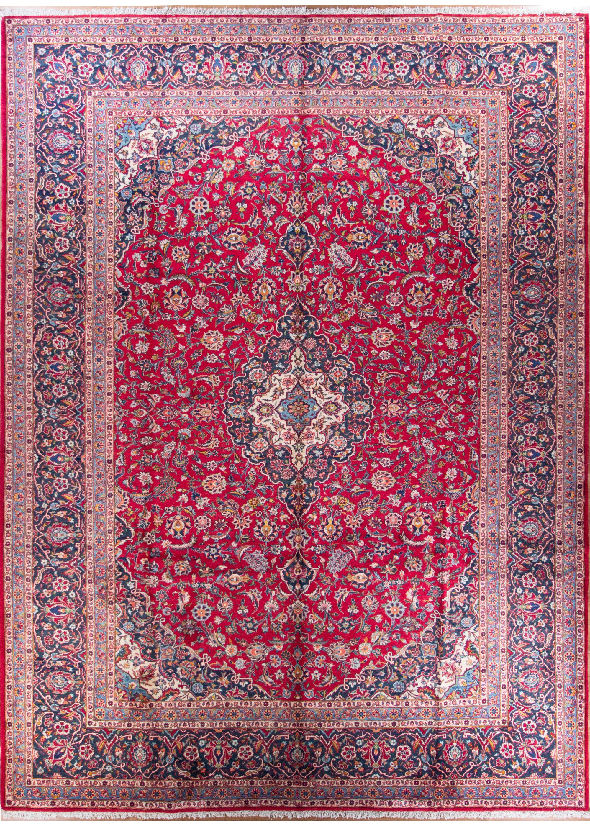Kashan Red Handmade Rug 9'5