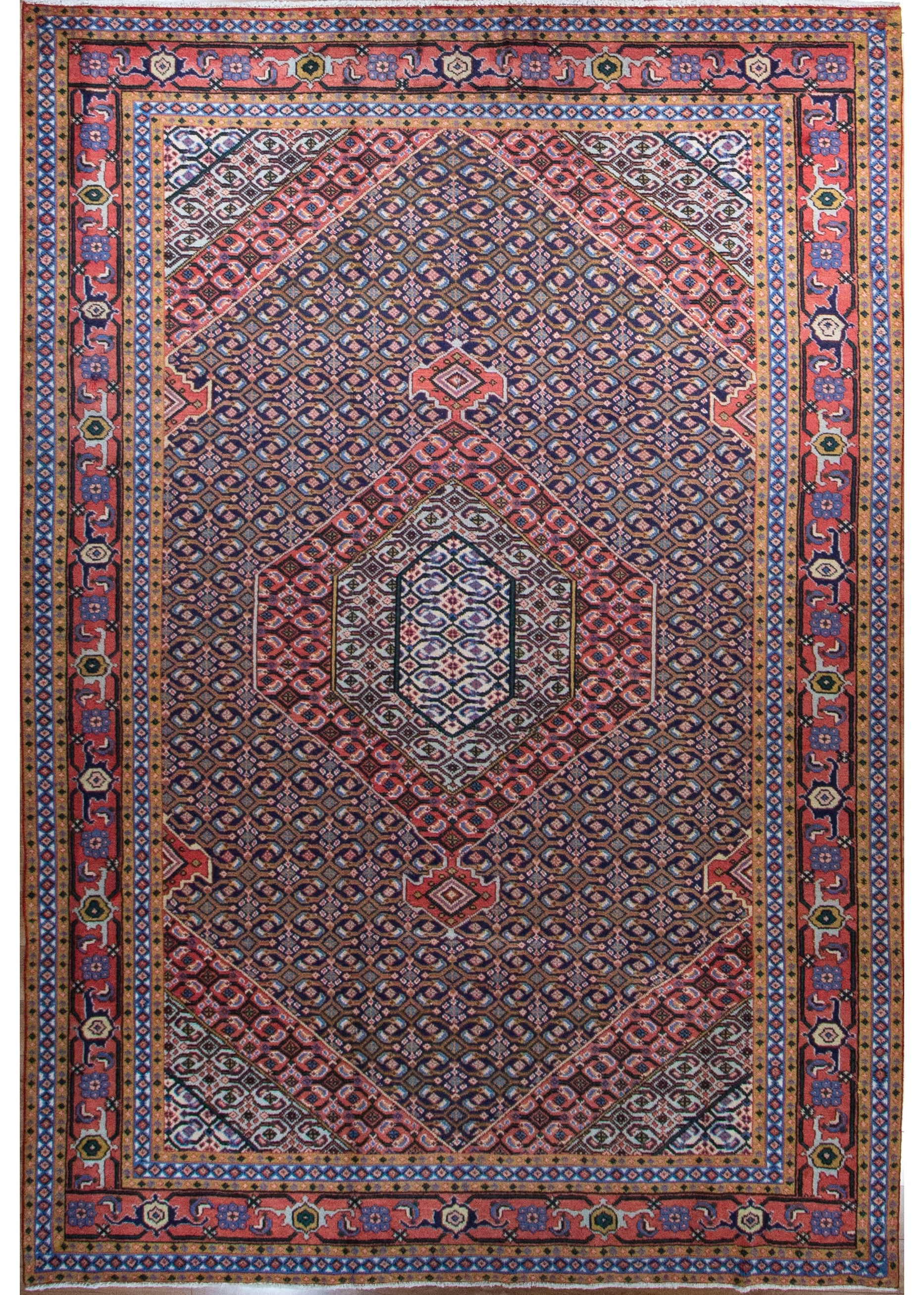 Ardabil Medallion Navy Blue Hand Knotted Rug 6'8