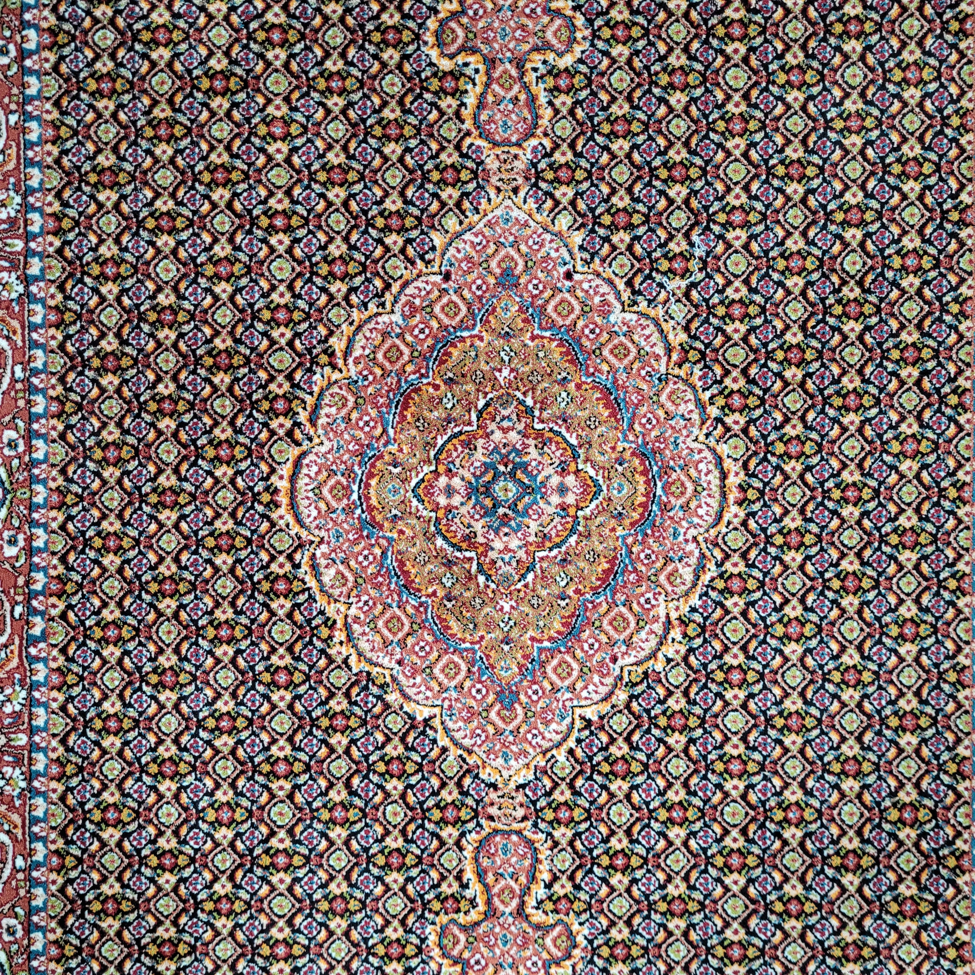 Paradise Riz Mahi Dark Blue Loomed Runner Rug-Area rug for living room, dining area, and bedroom