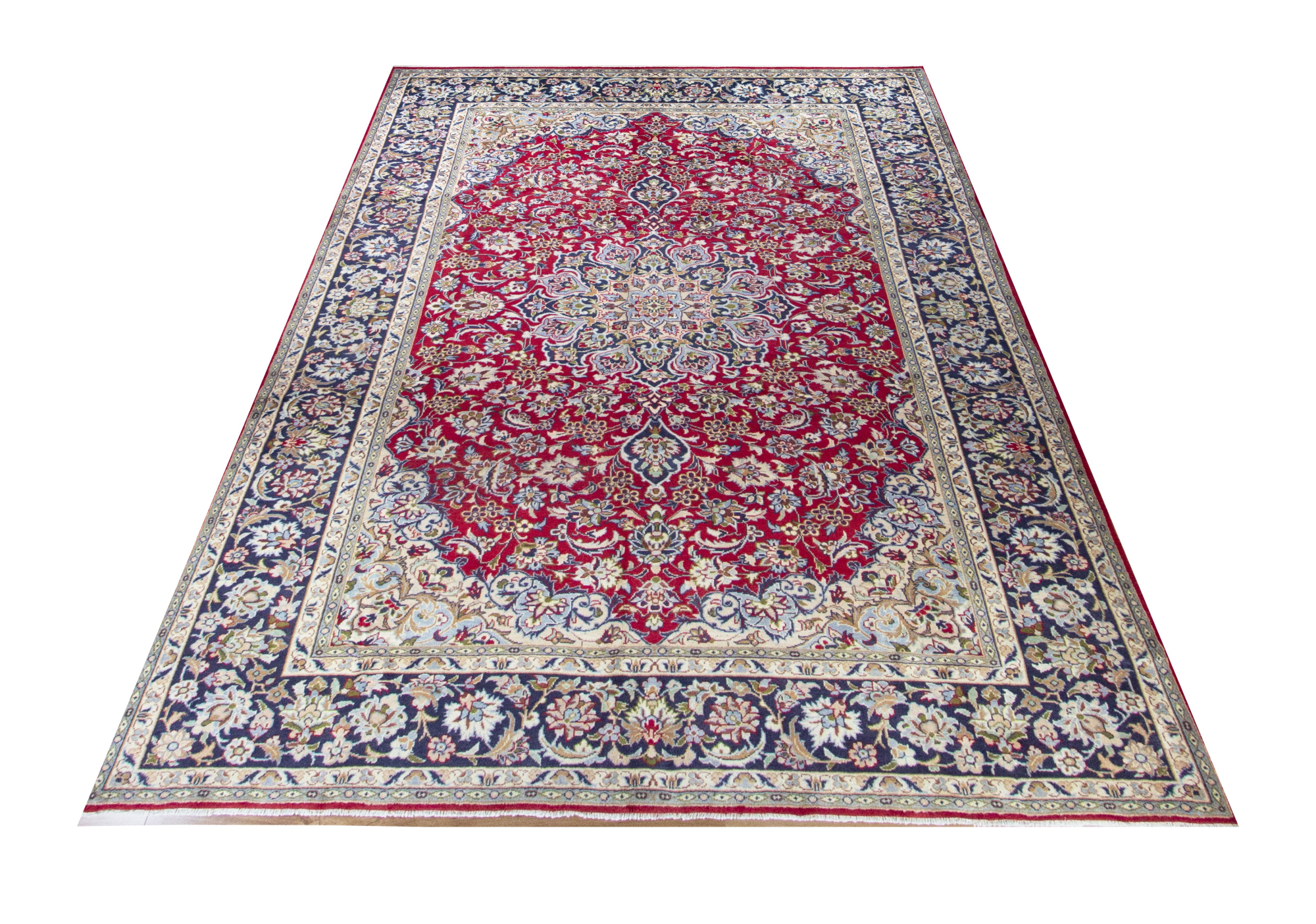 Najafabad Medallion Red Hand Knotted Rug 8'1
