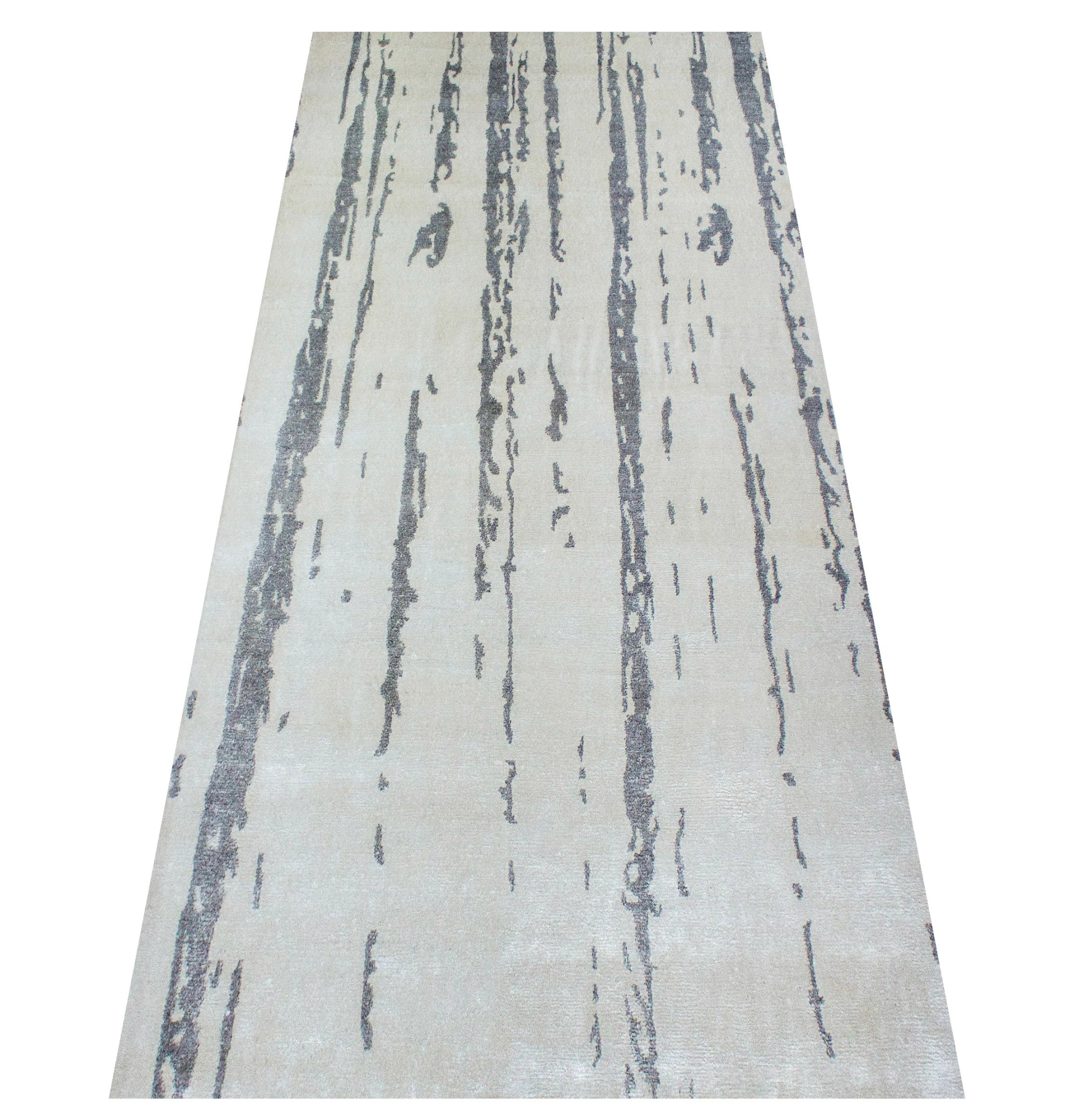 Nepali Modern Silver Hand Loomed Rug-Area rug for living room, dining area, and bedroom