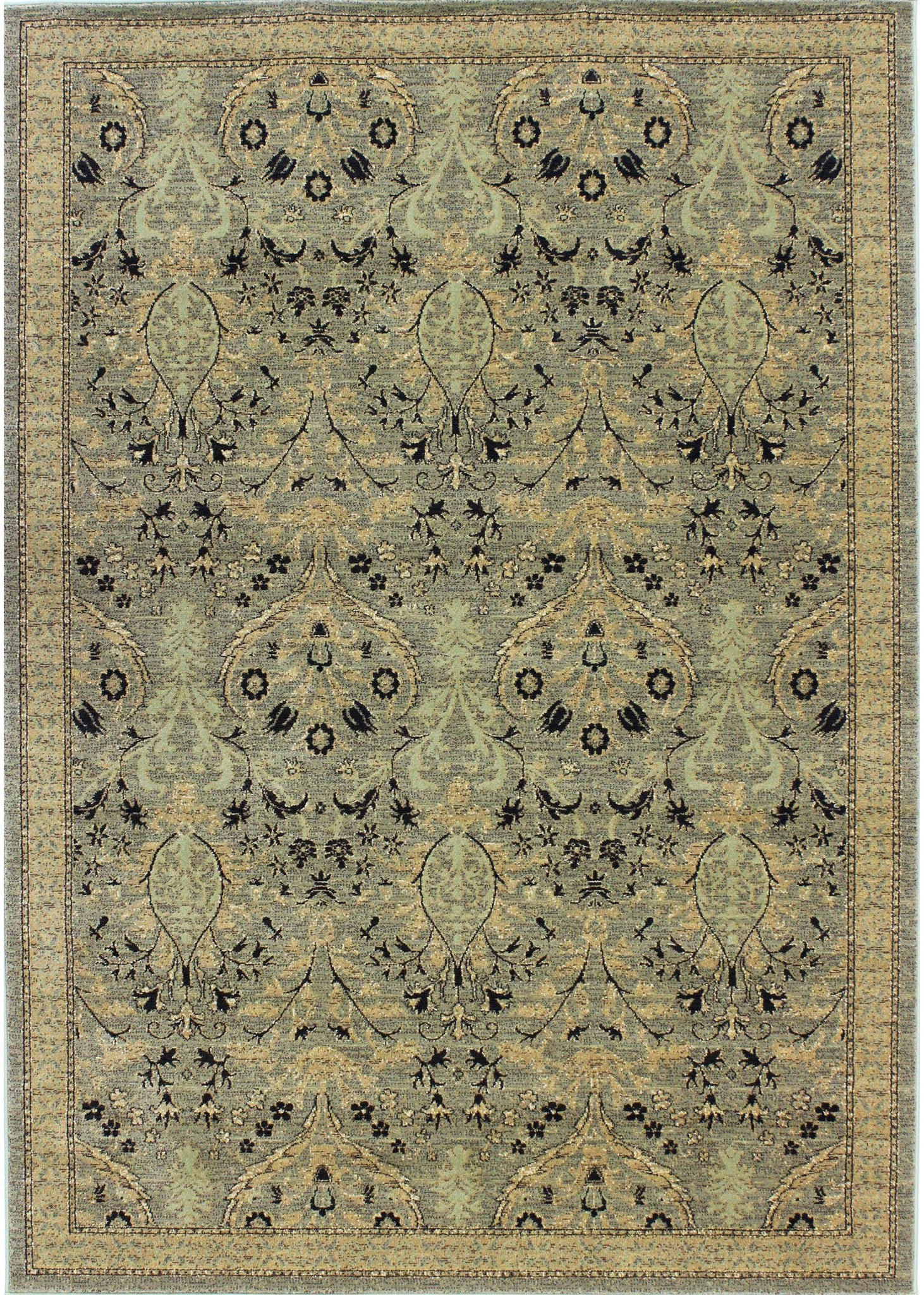 Ziegler Green Woven Rug-Area rug for living room, dining area, and bedroom