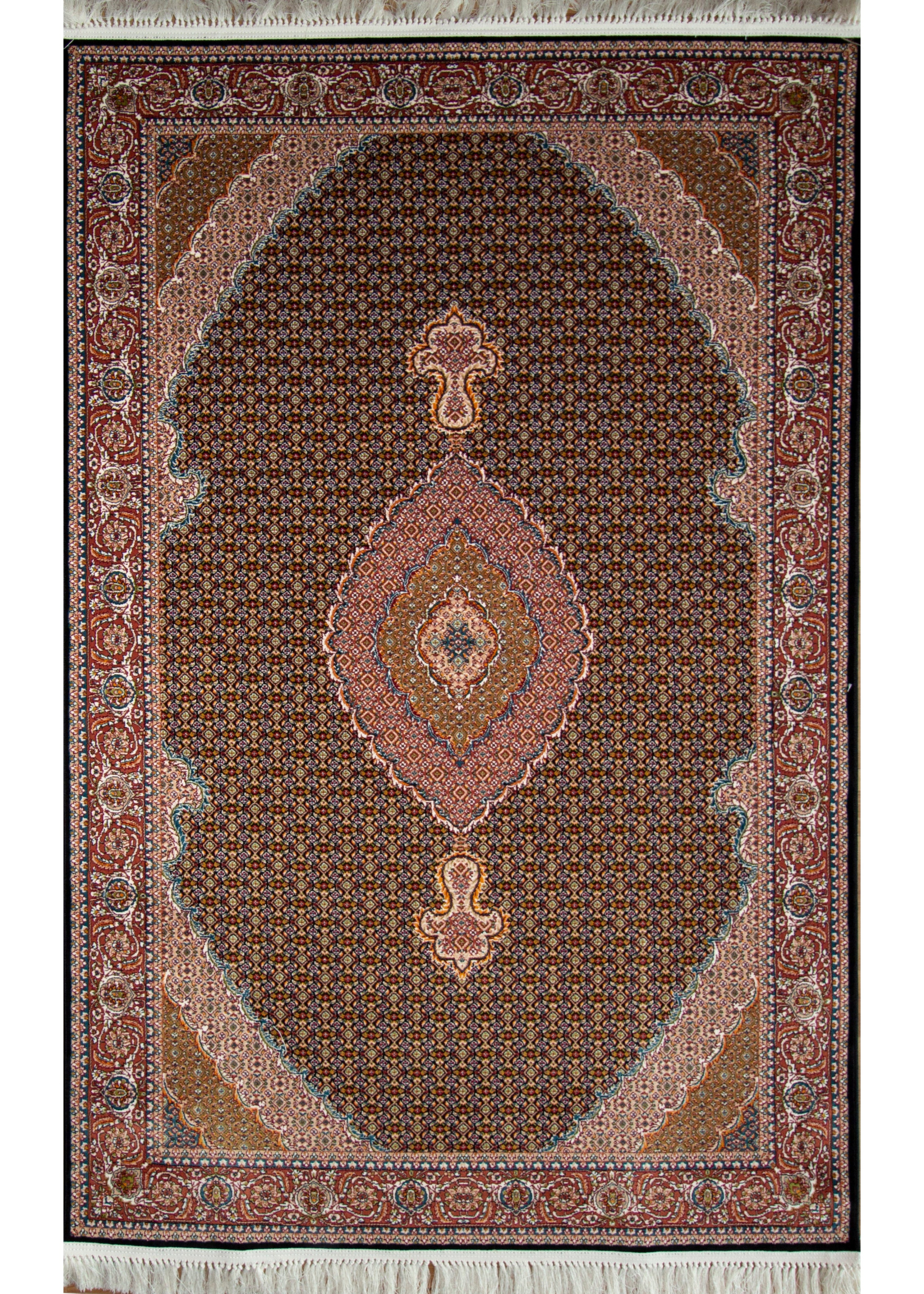 Paradise Riz Mahi Dark Blue Loomed Rug-Area rug for living room, dining area, and bedroom