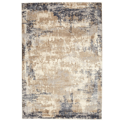 Charlotte Distressed Abstract 04 Muted Grey Ivory Loomed Rug