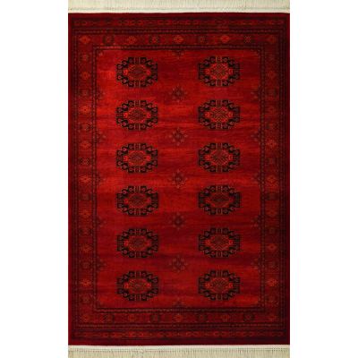 Afghan Style Bokhara Red Loomed Rug