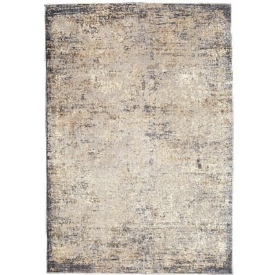 Charlotte Distressed Abstract 01 Muted Grey Ivory Loomed Runner Rug 2'7